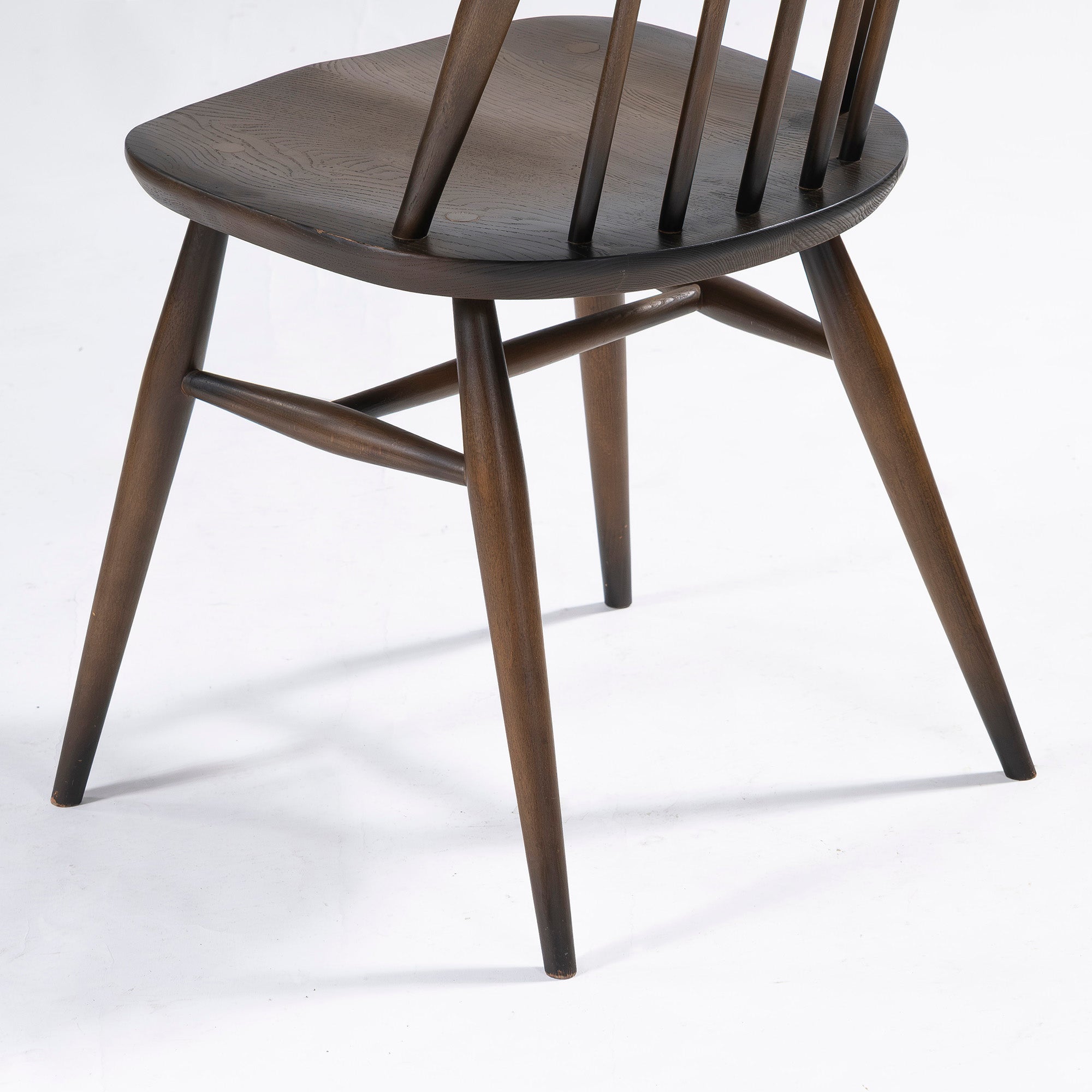 Ercol Quaker Chairs (4) Dining Chairs, Elm and Beech Wood, British, Windsor Chairs, British Vintage, Mid-Century