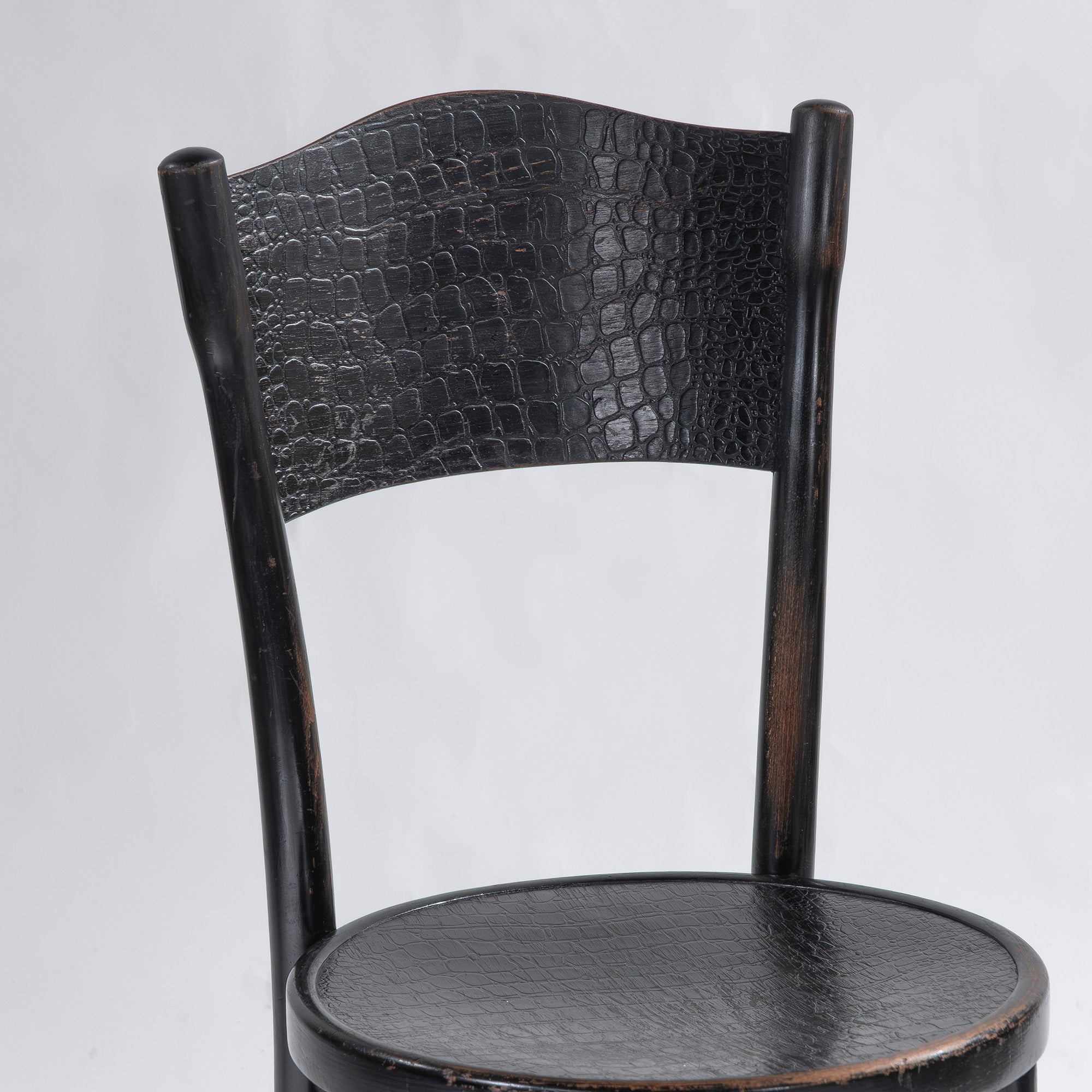 ダイニングチェア トーネット THONET 1930s ベントウッドチェア クロコパネル(2) ポーランド製 ビーチ材 ◆希少◆ 曲木 アンティーク