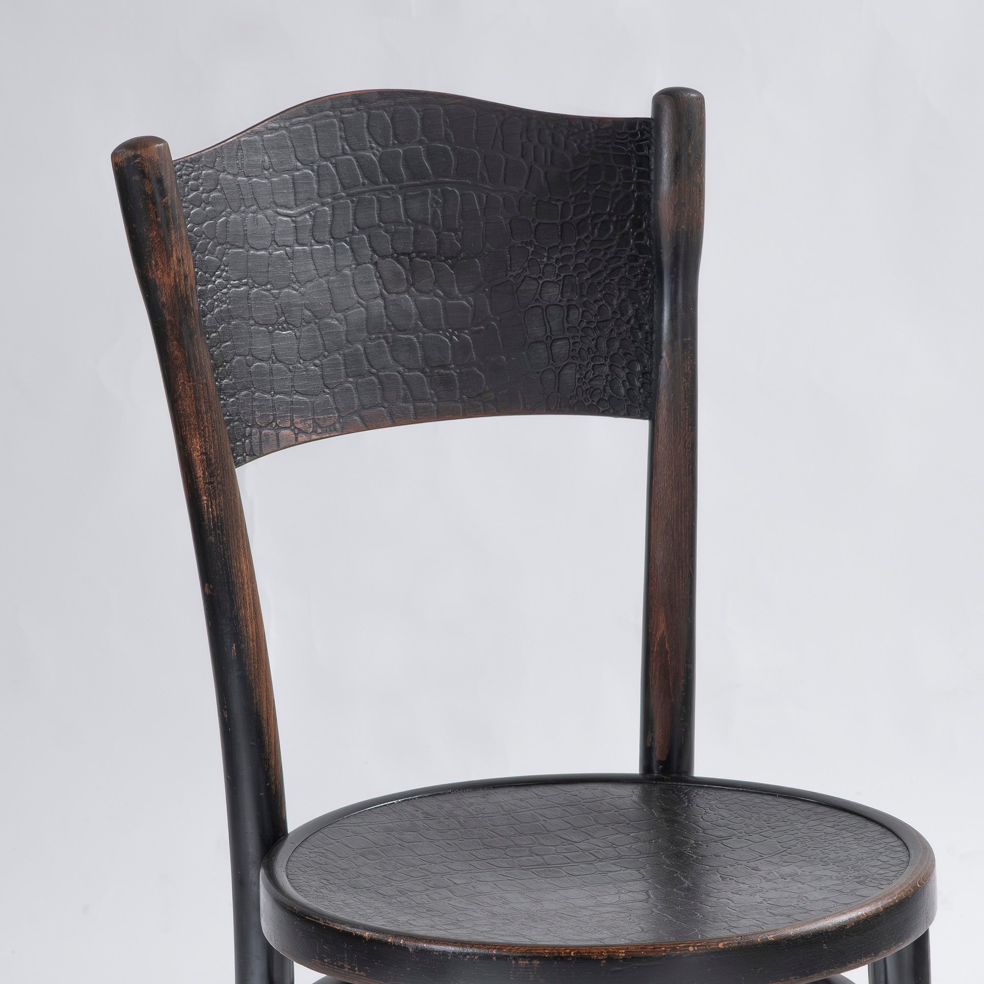 ダイニングチェア トーネット THONET 1930s ベントウッドチェア クロコパネル(3) ポーランド製 ビーチ材 ◆希少◆ 曲木 アンティーク