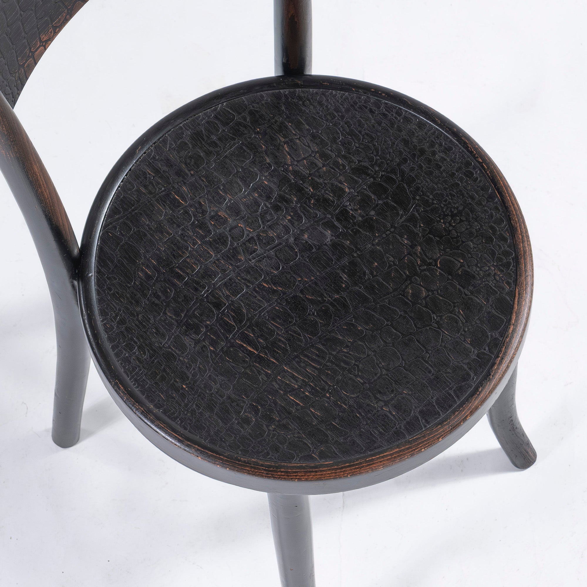ダイニングチェア トーネット THONET 1930s ベントウッドチェア クロコパネル(3) ポーランド製 ビーチ材 ◆希少◆ 曲木 アンティーク