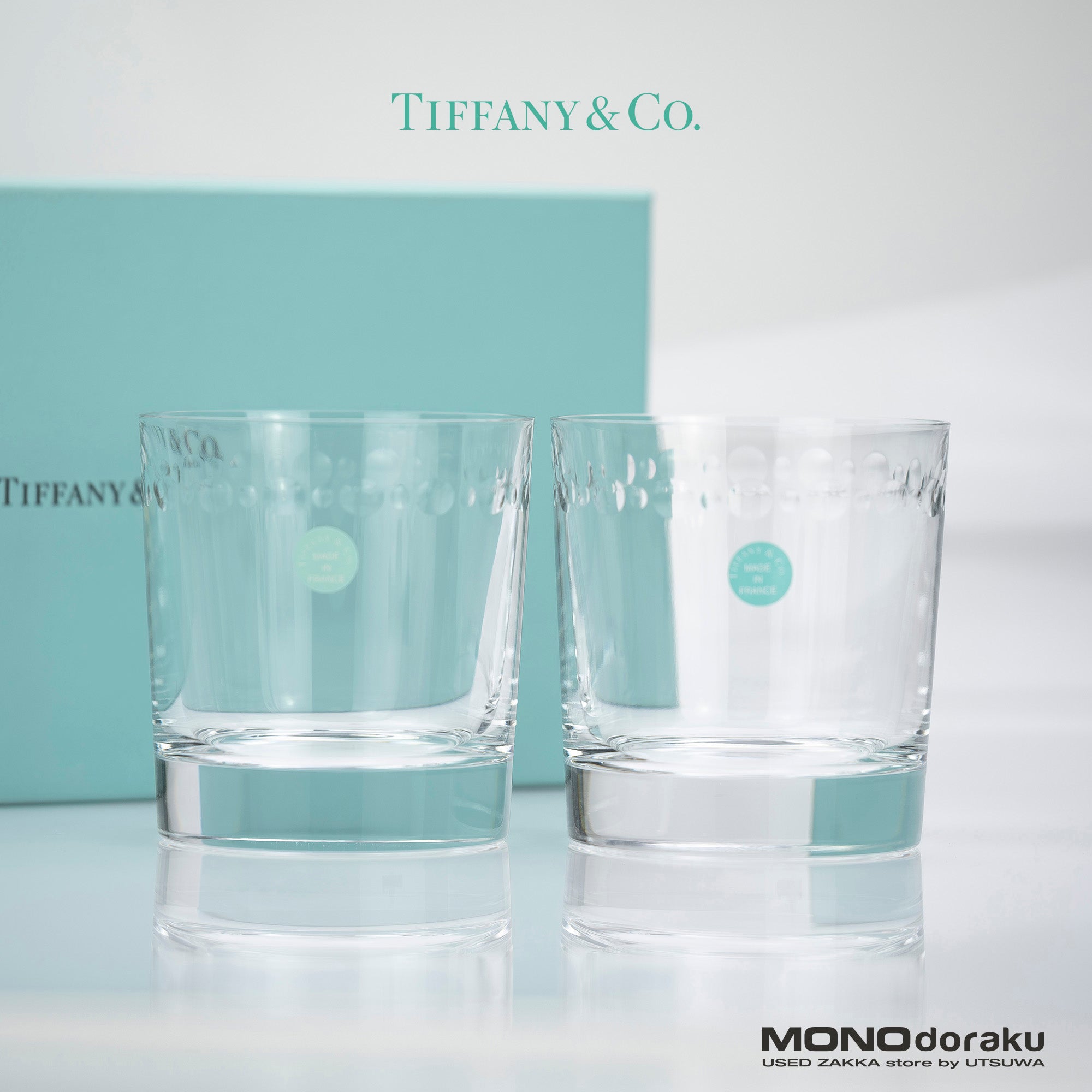 ティファニー TIFFANY&Co. スウィング  ロックグラス ペア オールドファッション クリスタルガラス 【箱付】