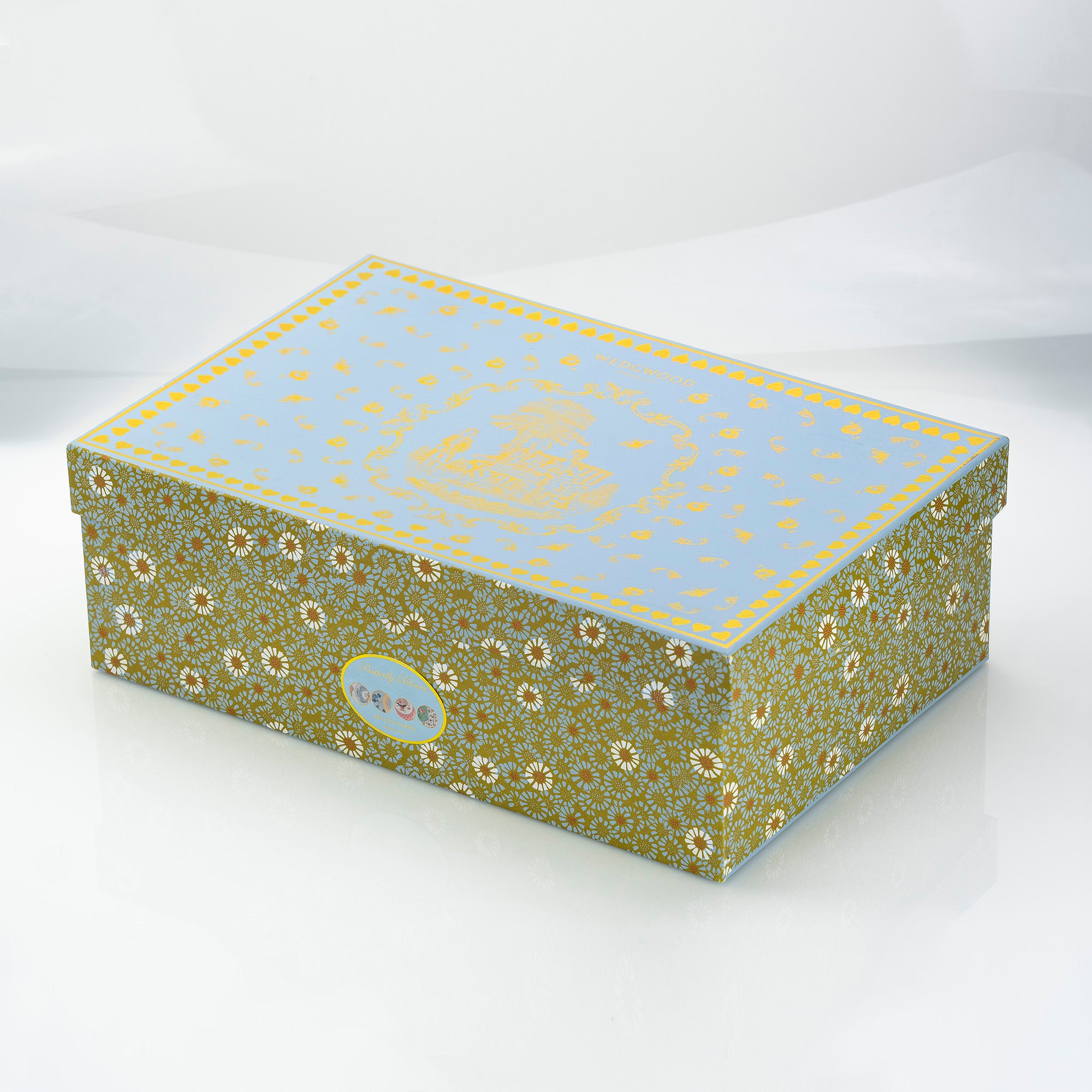 ウェッジウッド バタフライブルーム プレート 4枚セット 20cm ギフトBOX付き 【美品・箱付】