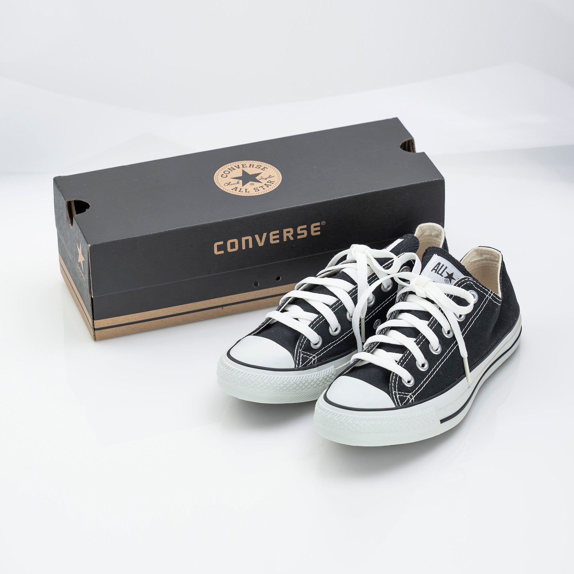 コンバース オールスター CONVERSE ALL STAR M9166 ローカット ブラック 24cm 定番スニーカー【美品・箱付】
