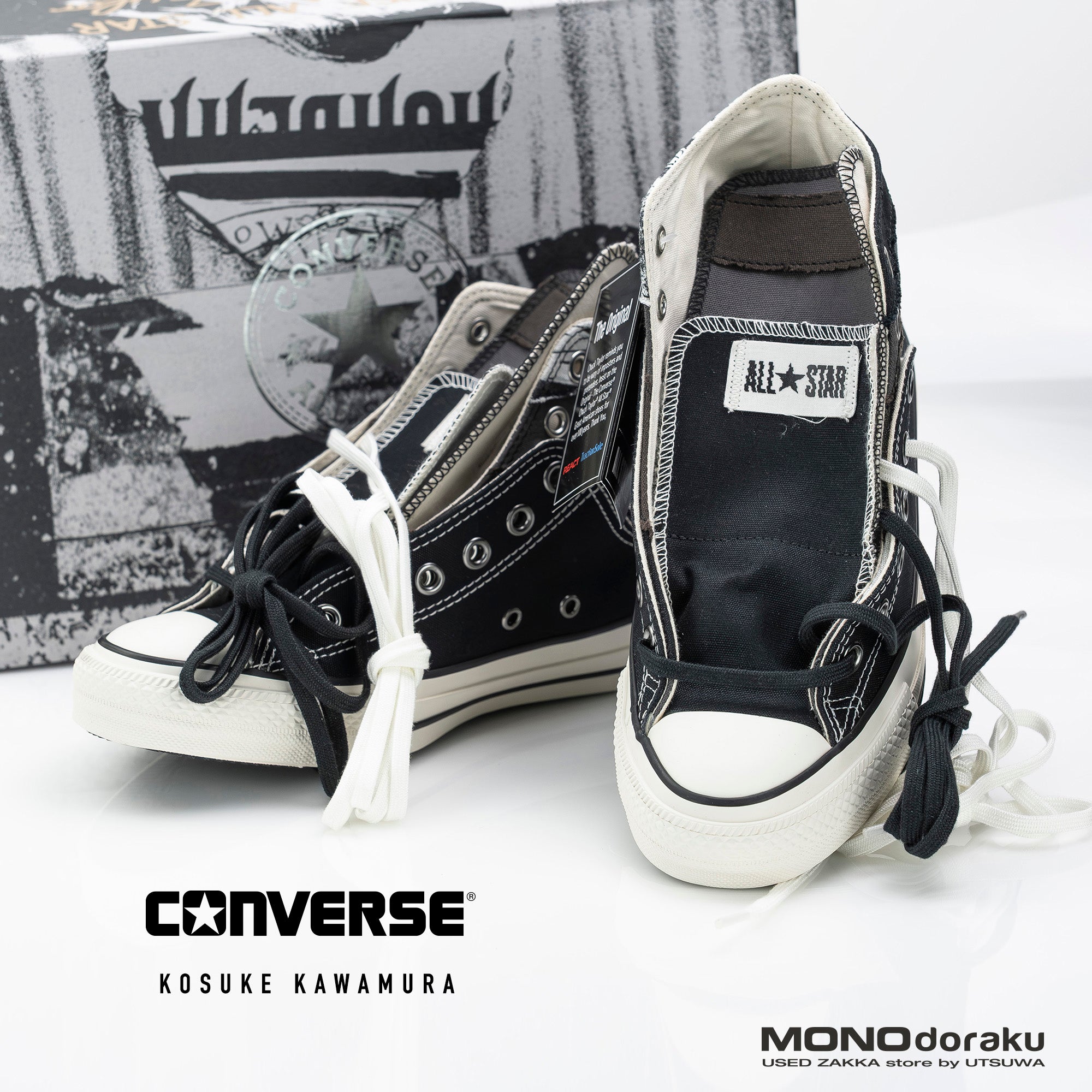 コンバース CONVERSE オールスター 100 河村康輔 コラボモデル ハイカット ブラック 25cm 限定モデル【美品・箱付】