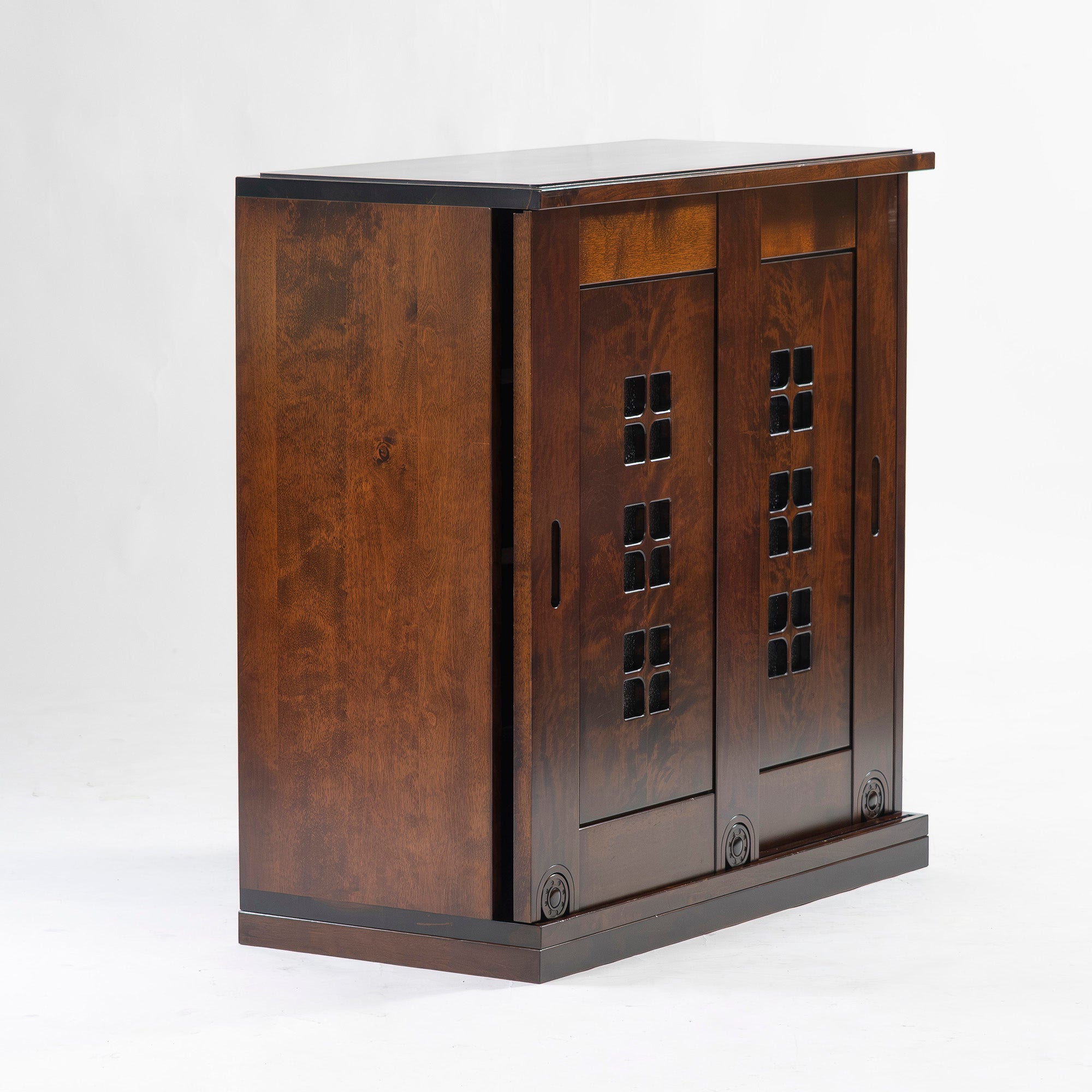 キャビネット 星野民芸 サイドキャビネット 樺桜材 幅93cm 無垢材 棚板可動式 民芸家具 和モダン リビング収納 収納家具 収納棚 国産家具