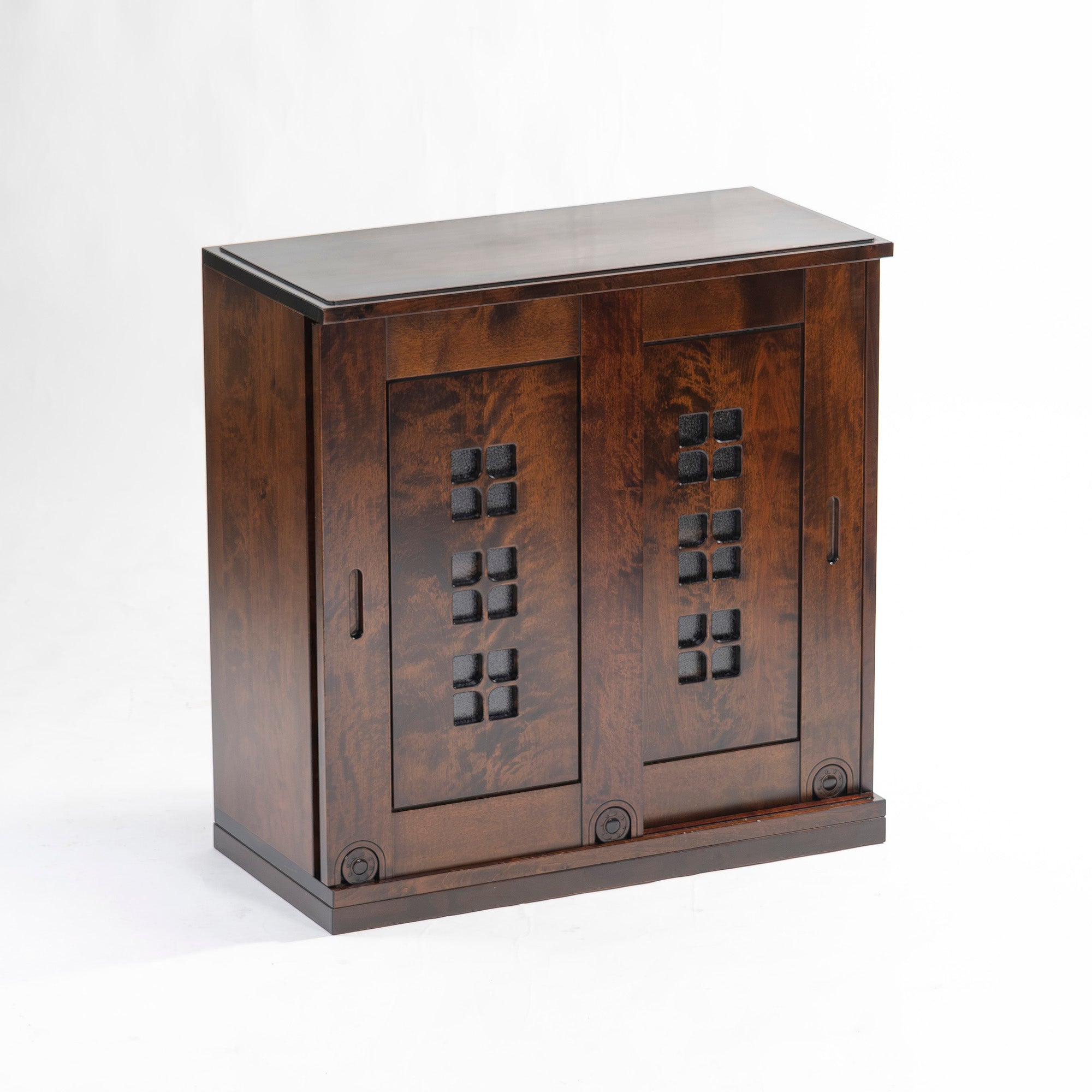 キャビネット 星野民芸 サイドキャビネット 樺桜材 幅93cm 無垢材 棚板可動式 民芸家具 和モダン リビング収納 収納家具 収納棚 国産家具