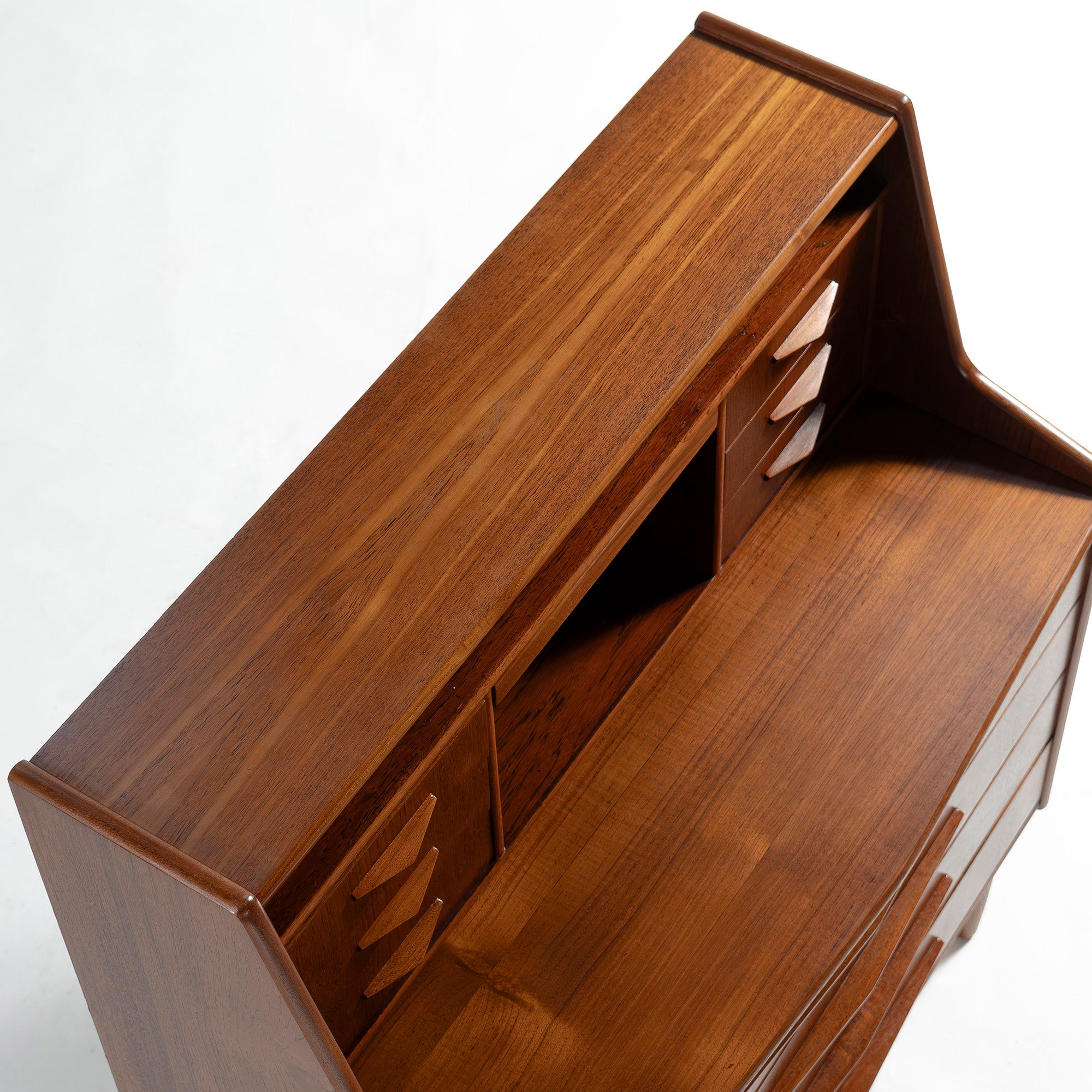 北欧ヴィンテージ ライティングビューロー チーク材 1960s デンマーク ミッドセンチュリー ライティングデスク リビング収納 キャビネット