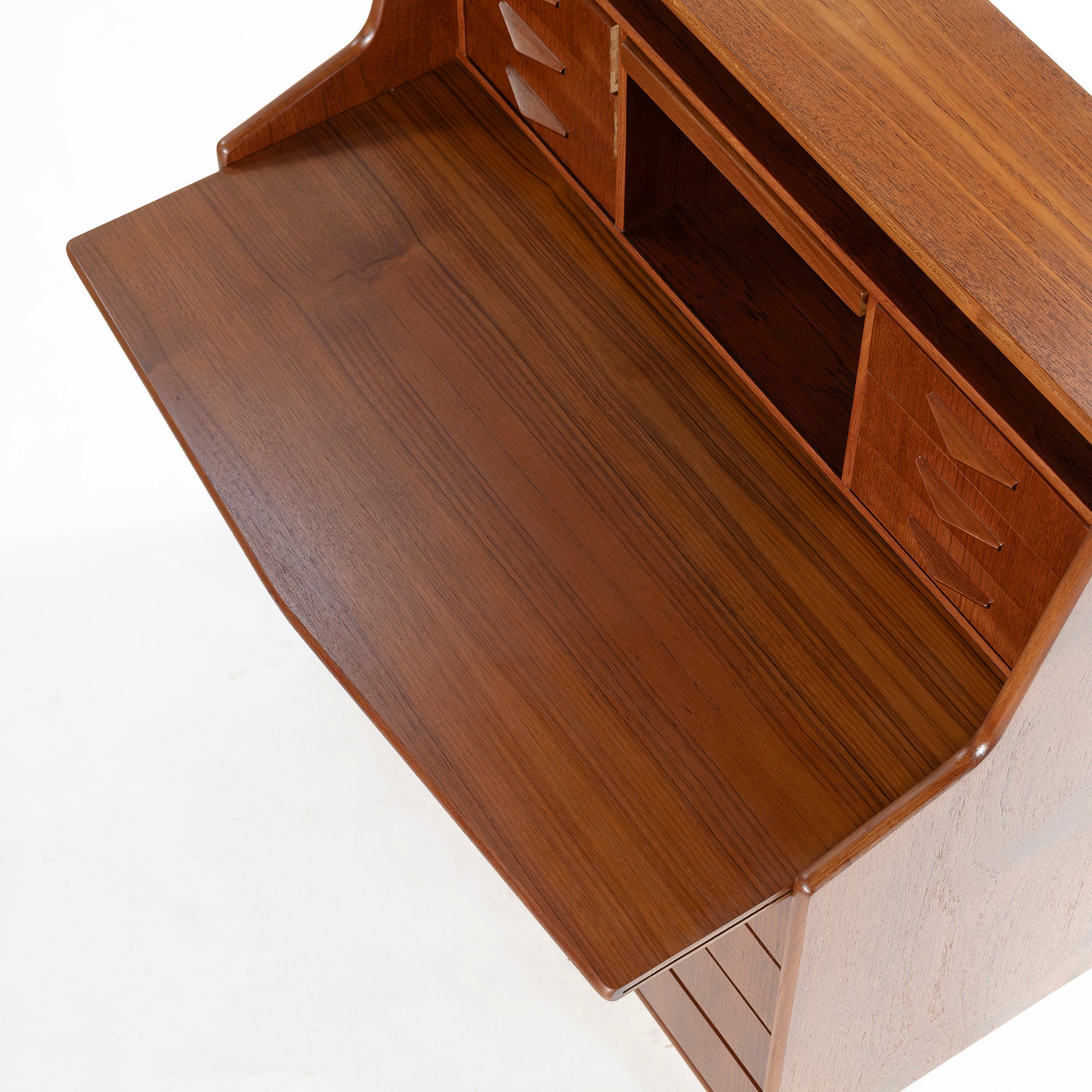 北欧ヴィンテージ ライティングビューロー チーク材 1960s デンマーク ミッドセンチュリー ライティングデスク リビング収納 キャビネット