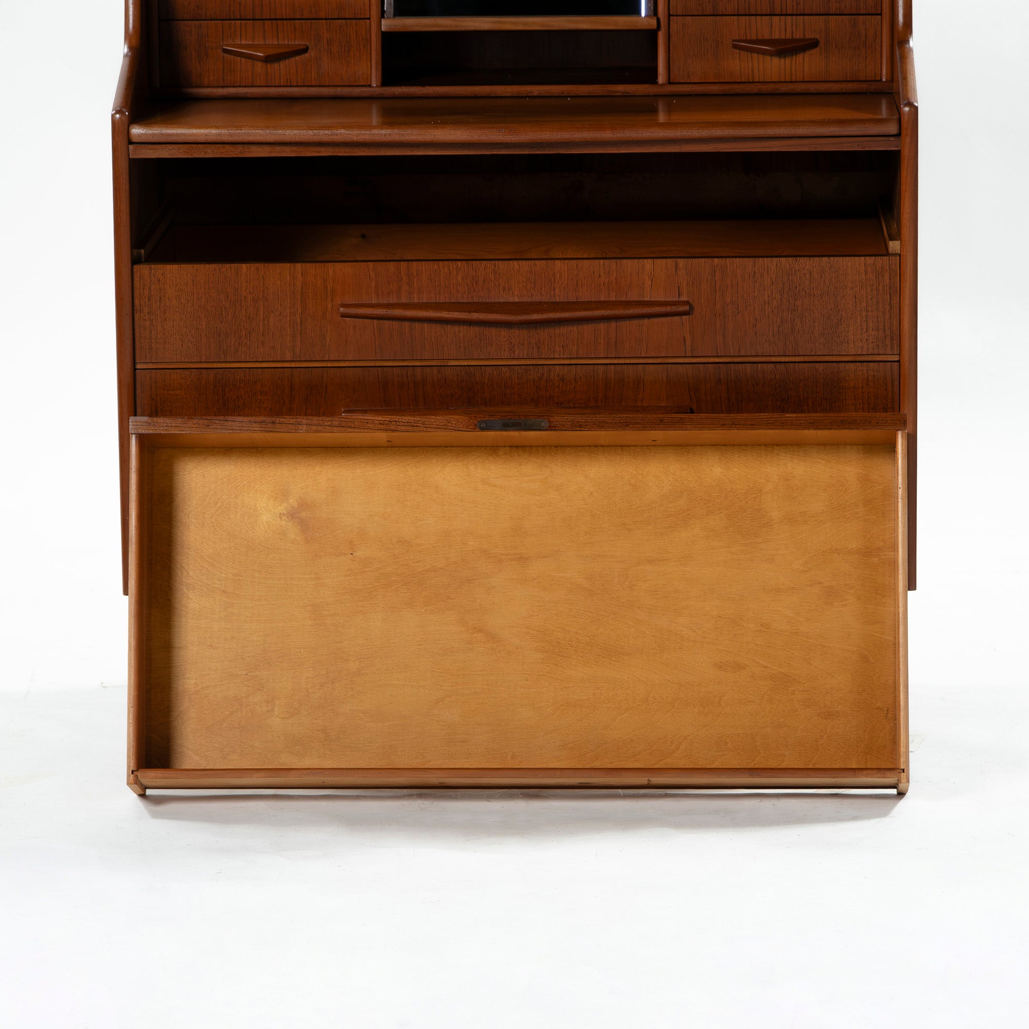 北欧ヴィンテージ ライティングビューロー チーク材 1960s デンマーク ミッドセンチュリー ライティングデスク リビング収納 キャビネット