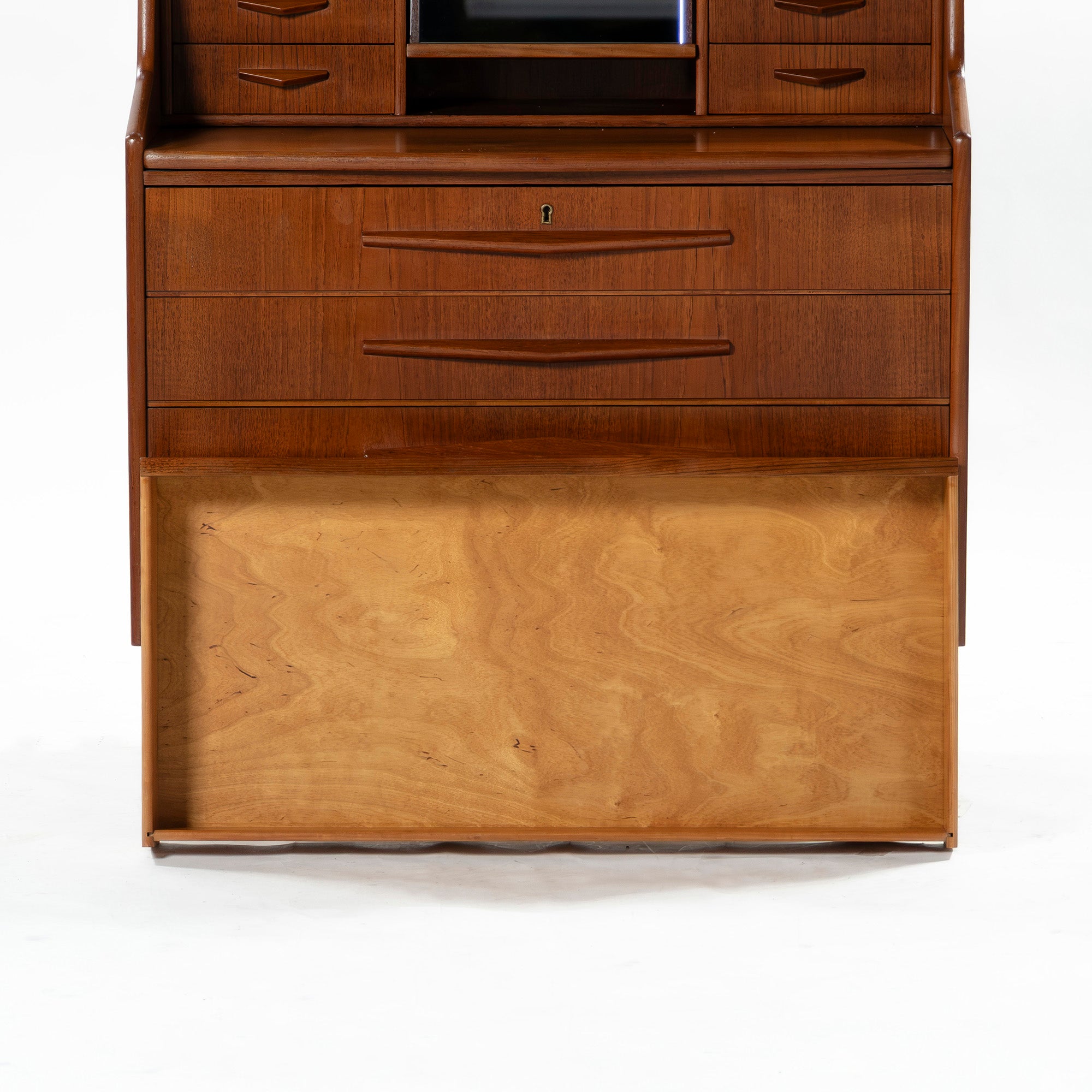 北欧ヴィンテージ ライティングビューロー チーク材 1960s デンマーク ミッドセンチュリー ライティングデスク リビング収納 キャビネット