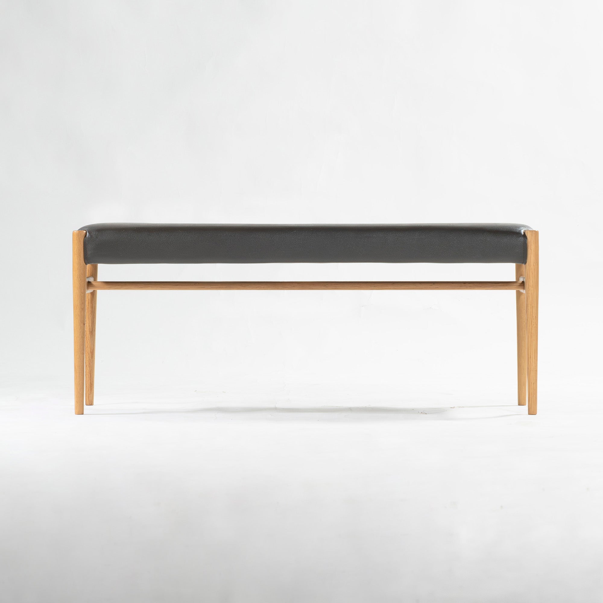 ダイニングベンチ 飛騨家具 HIDAKAGU AKI ベンチ オーク材 PVCレザー ダークブラウン 北欧スタイル ナチュラルモダン 和モダン シンプル