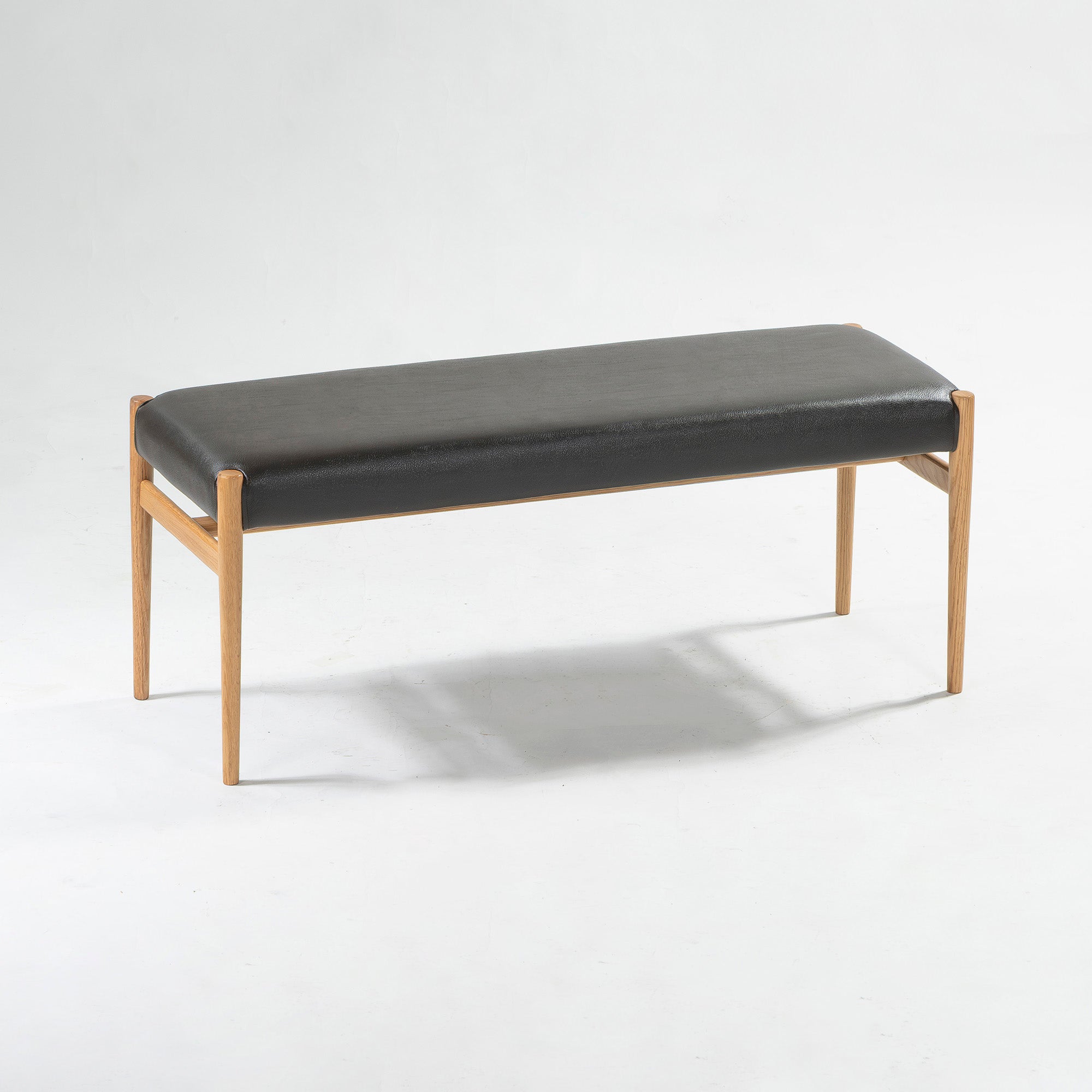 ダイニングベンチ 飛騨家具 HIDAKAGU AKI ベンチ オーク材 PVCレザー ダークブラウン 北欧スタイル ナチュラルモダン 和モダン シンプル
