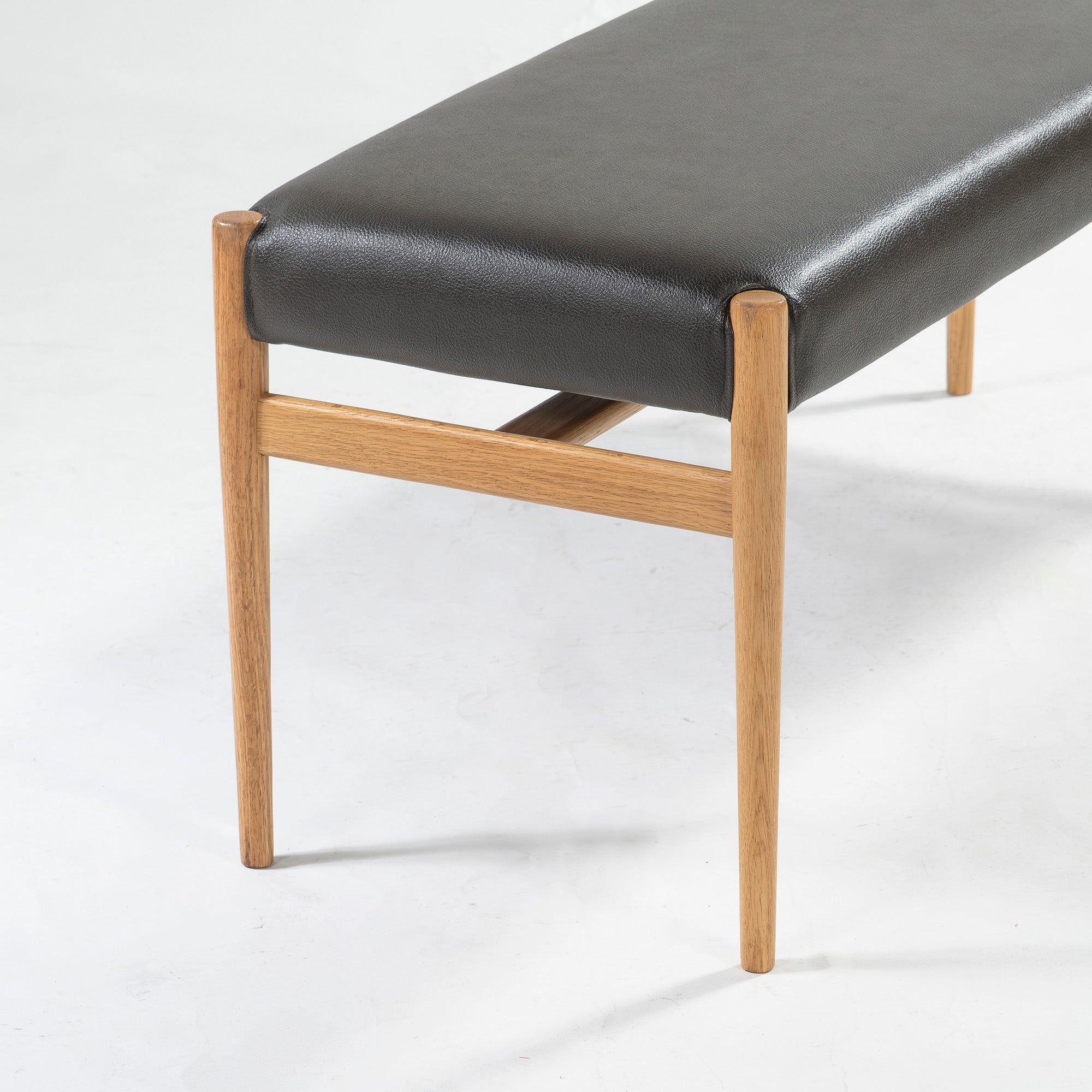 ダイニングベンチ 飛騨家具 HIDAKAGU AKI ベンチ オーク材 PVCレザー ダークブラウン 北欧スタイル ナチュラルモダン 和モダン シンプル