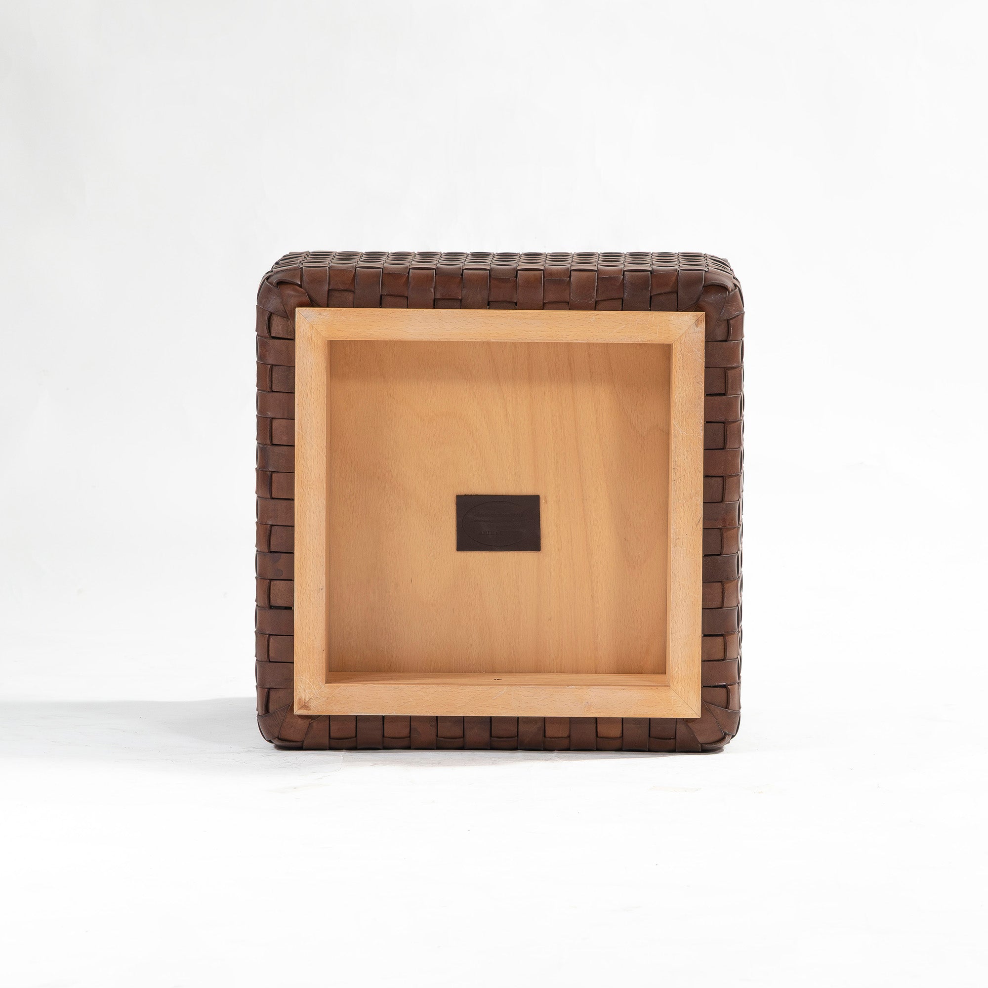 スツール アルテ・エ・クオイオ ARTE&CUOIO DAMA レザースツール スクエア サドルレザー 本革 エンツォ・マーリ オットマン イタリアモダン