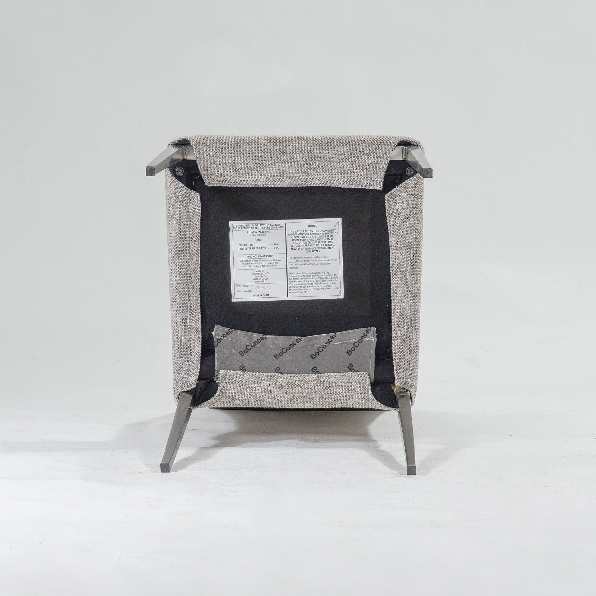 ダイニングチェア ボーコンセプト BoConcept NICO ニコ アームレスチェア グレー(1) ファブリック ステンレス脚 北欧モダン シンプルモダン