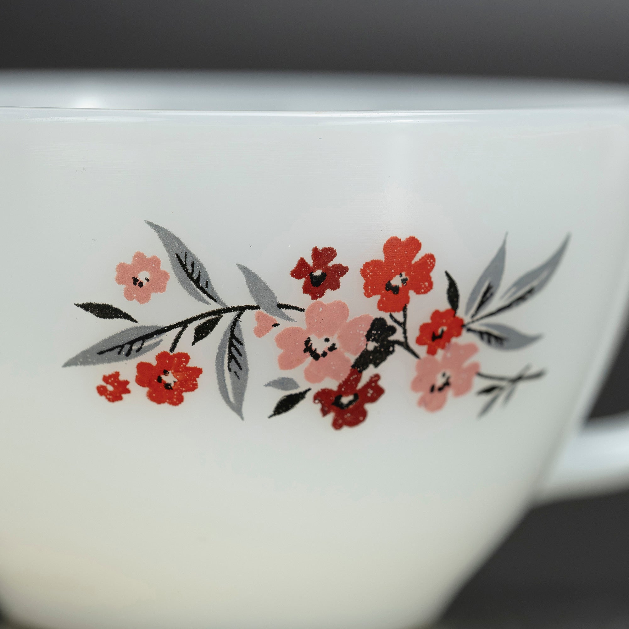 ファイヤーキング プリムローズ Fire-King Primrose カップ&ソーサー ミルクガラス 1950~60年代 アメリカ製【ヴィンテージ】