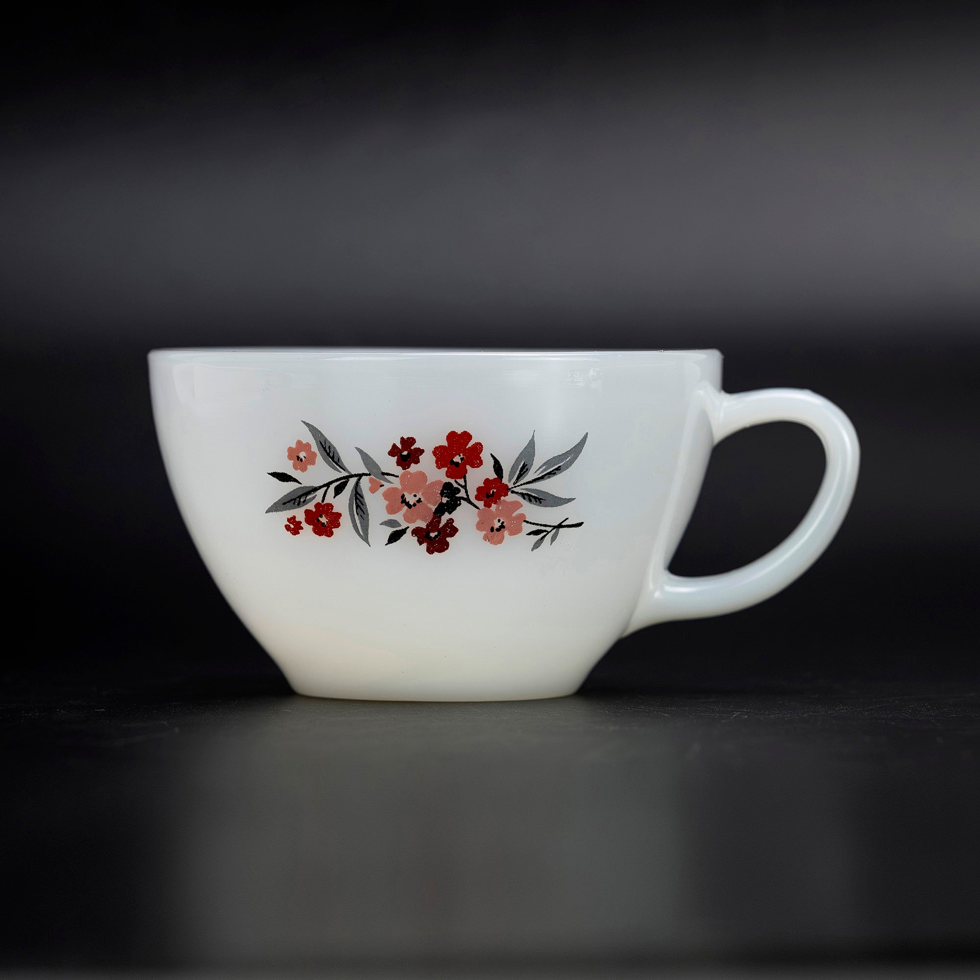 ファイヤーキング プリムローズ Fire-King Primrose カップ&ソーサー ミルクガラス 1950~60年代 アメリカ製【ヴィンテージ】