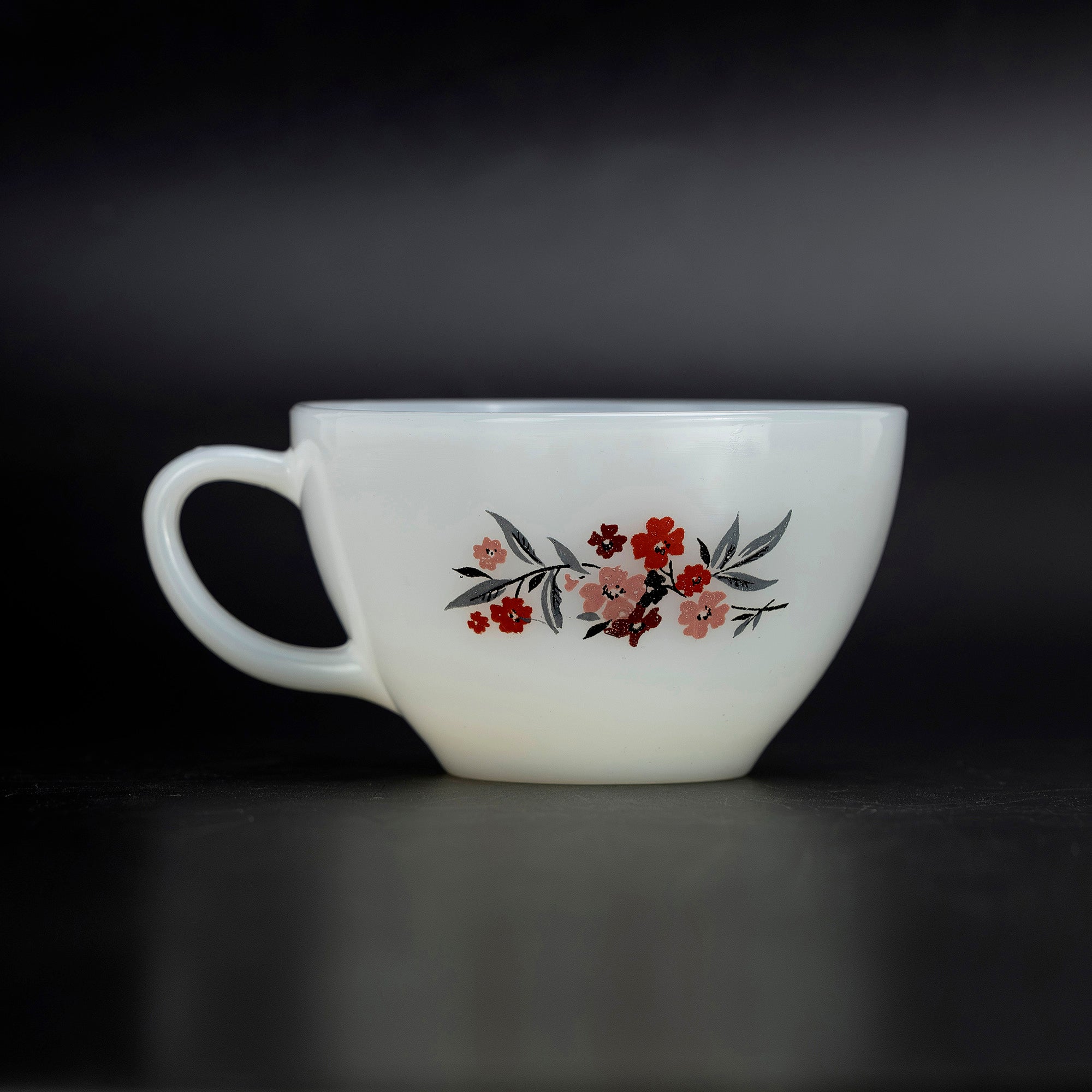 ファイヤーキング プリムローズ Fire-King Primrose カップ&ソーサー ミルクガラス 1950~60年代 アメリカ製【ヴィンテージ】