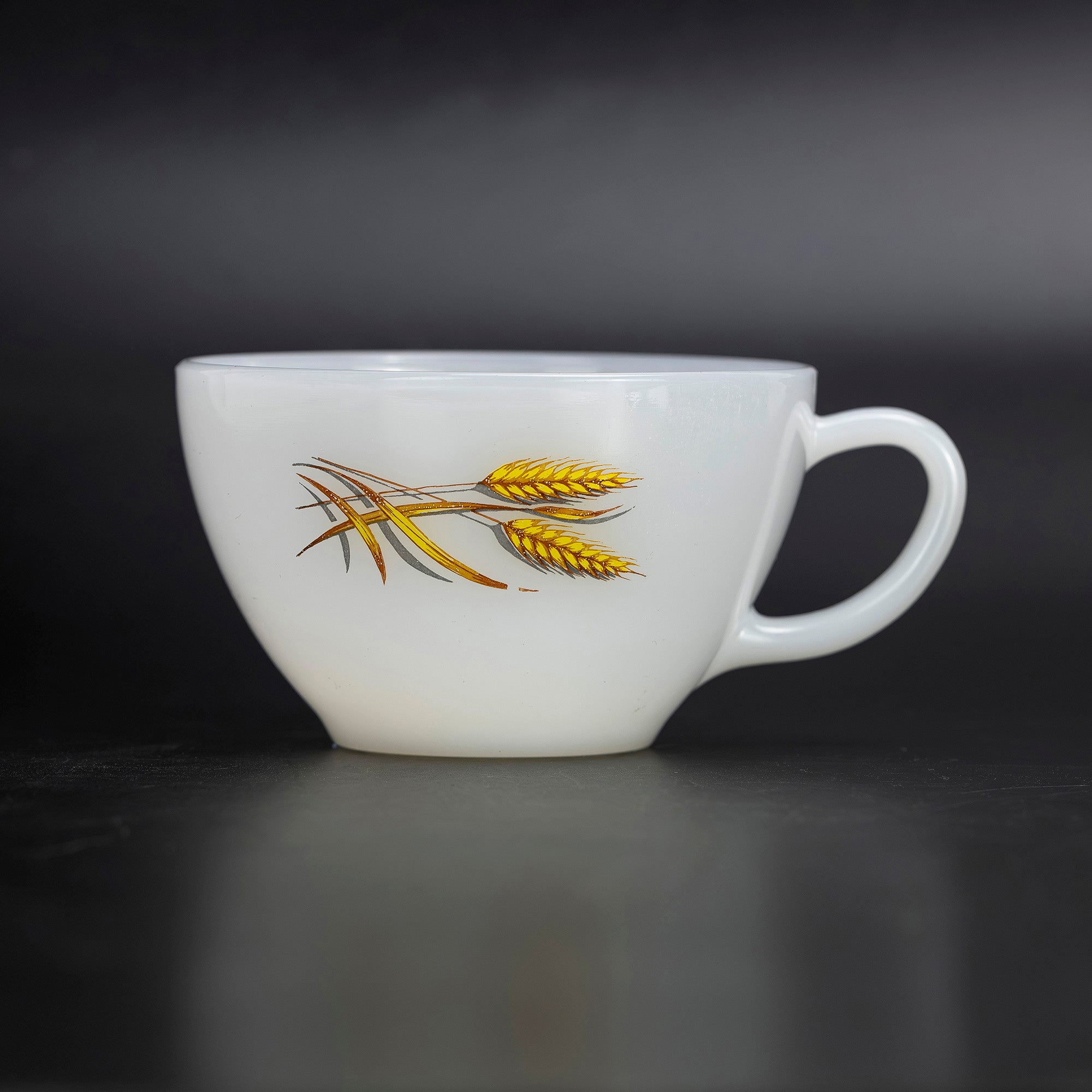 ファイヤーキング ウィート Fire-King Wheat カップ&ソーサー ミルクガラス 1950~60年代 アメリカ製【ヴィンテージ】