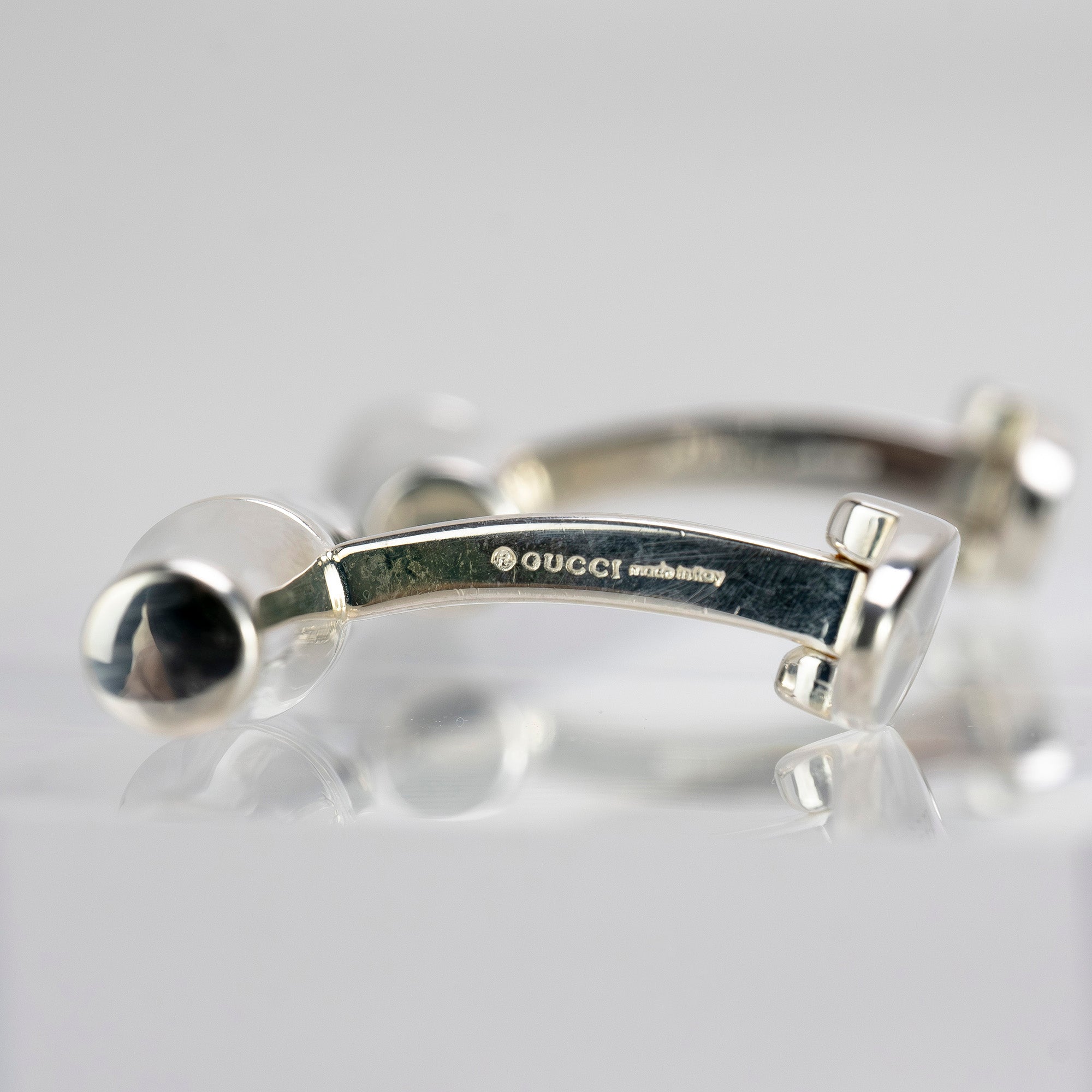 グッチ GUCCI カフス シルバー925 バンブーモチーフ カフリンクス メンズアクセサリー ブランド小物 フォーマル ビジネス イタリア製