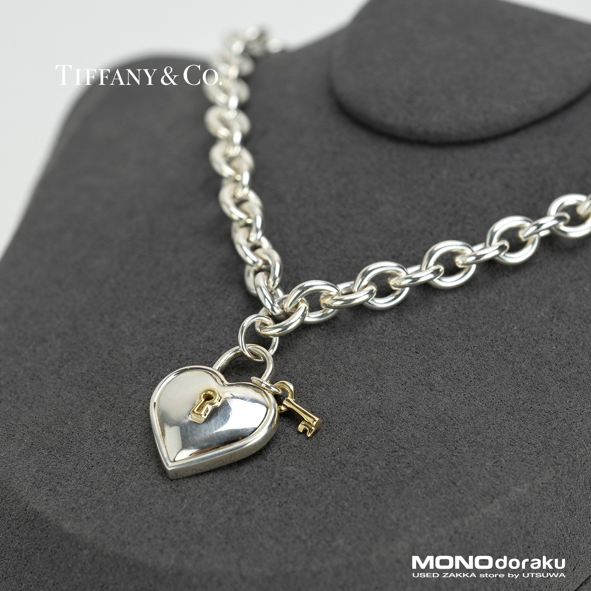 ティファニー TIFFANY&Co. ハートロック ネックレス 925/750 コンビ シルバー×ゴールド 約61g レディース アクセサリー 保存袋付