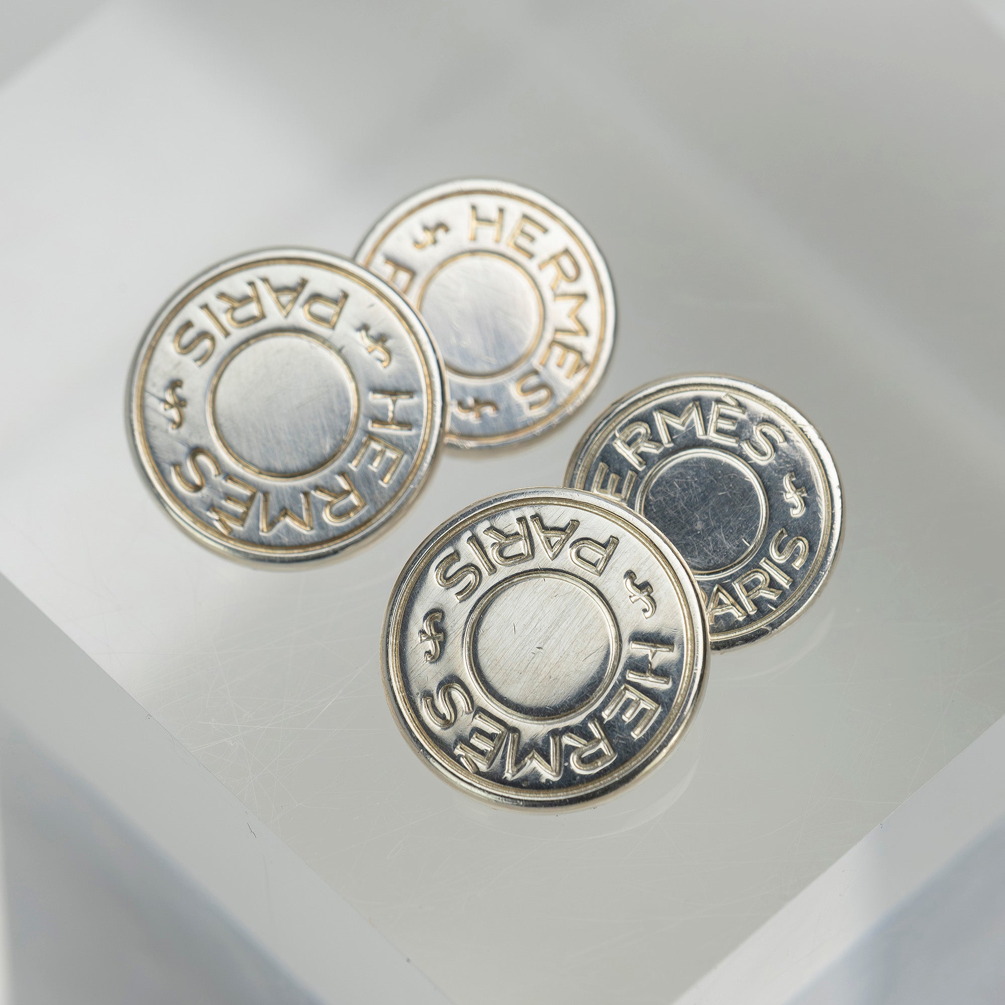 エルメス HERMES セリエ カフスボタン シルバー925 メンズアクセサリー ブランド小物 フォーマル ビジネス【専用ケース付】