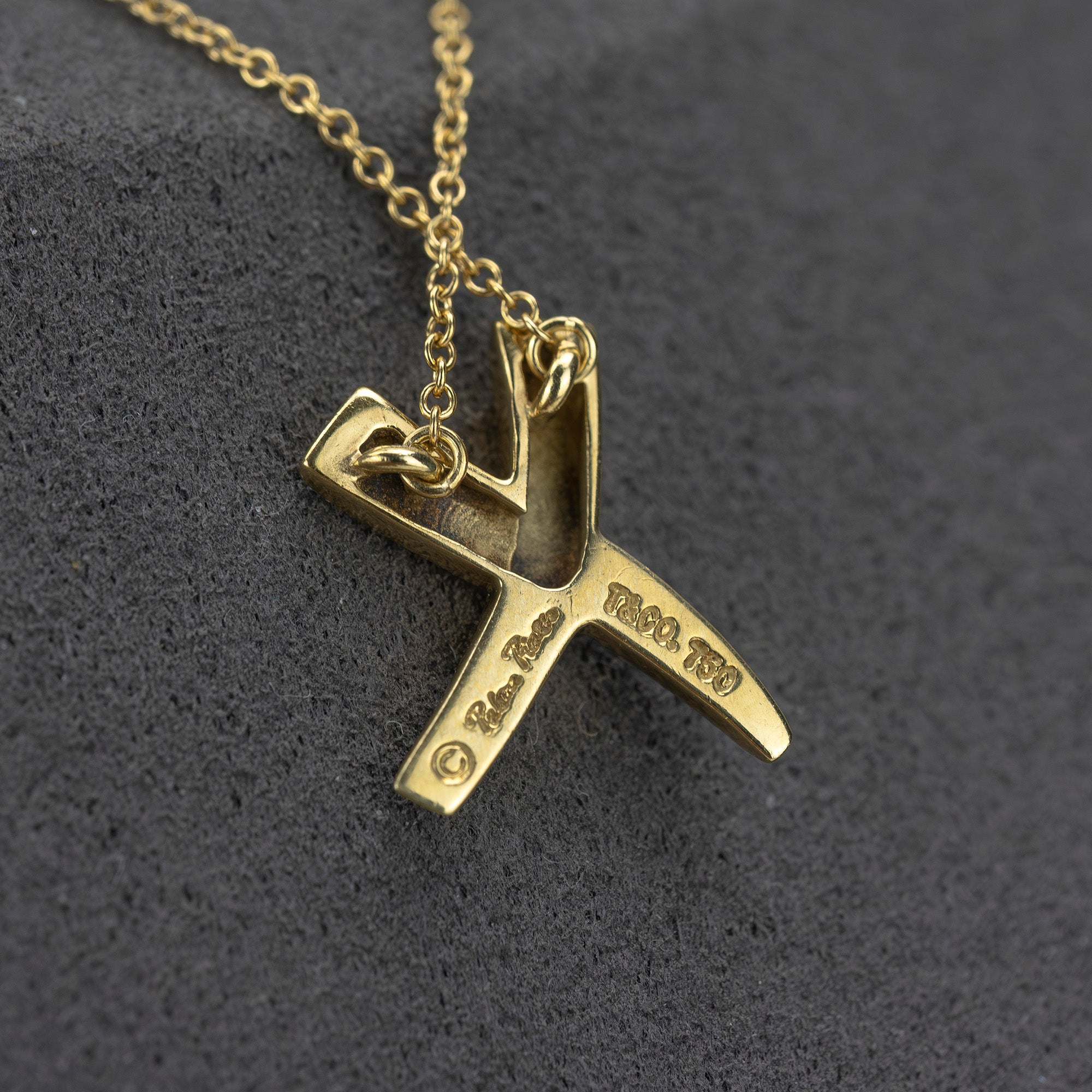 ティファニー TIFFANY&Co. パロマ・ピカソ グラフィティ Xペンダント K18YG イエローゴールド アートモチーフ ネックレス