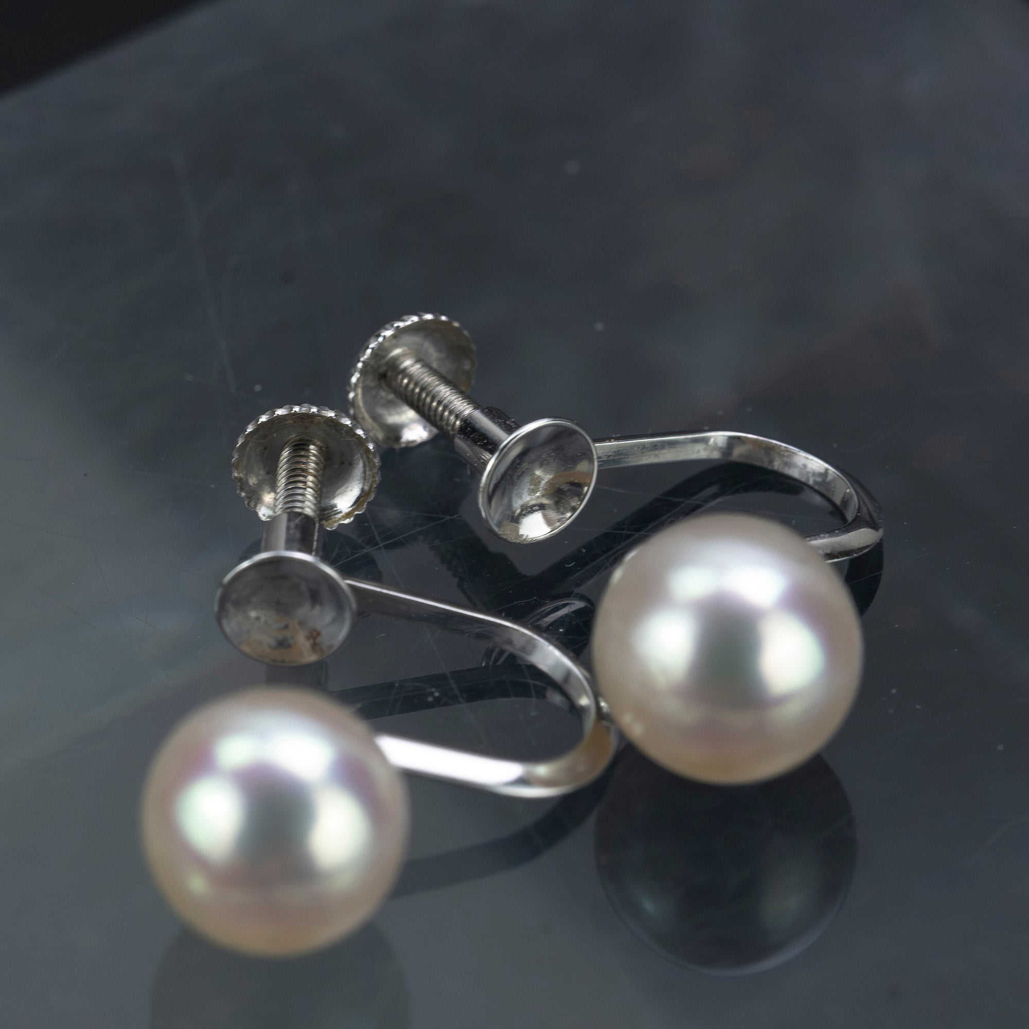 TASAKI 田崎真珠 パールイヤリング K14WG ホワイトゴールド 5mm珠 ケース付き フォーマル アクセサリー 冠婚葬祭