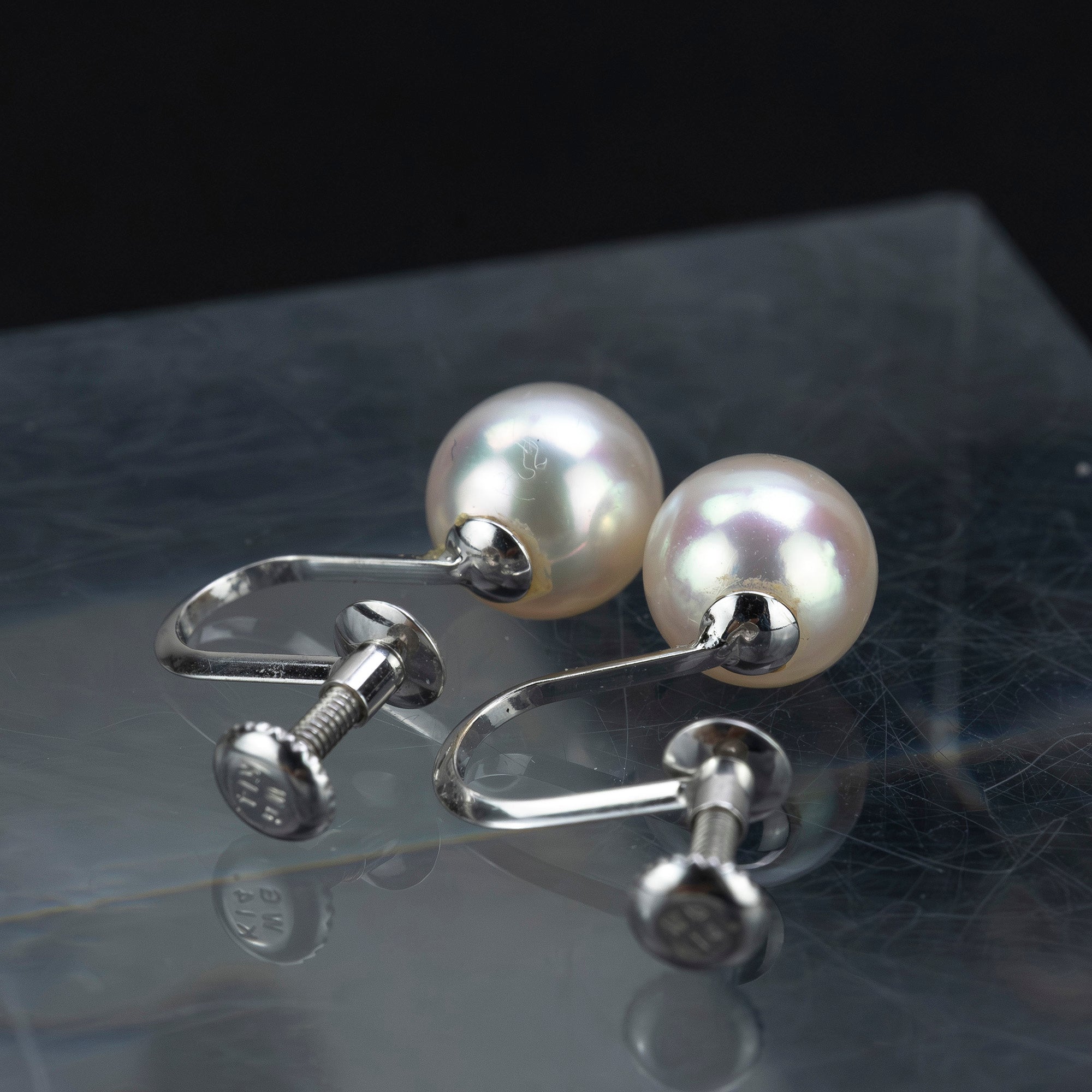 TASAKI 田崎真珠 パールイヤリング K14WG ホワイトゴールド 5mm珠 ケース付き フォーマル アクセサリー 冠婚葬祭