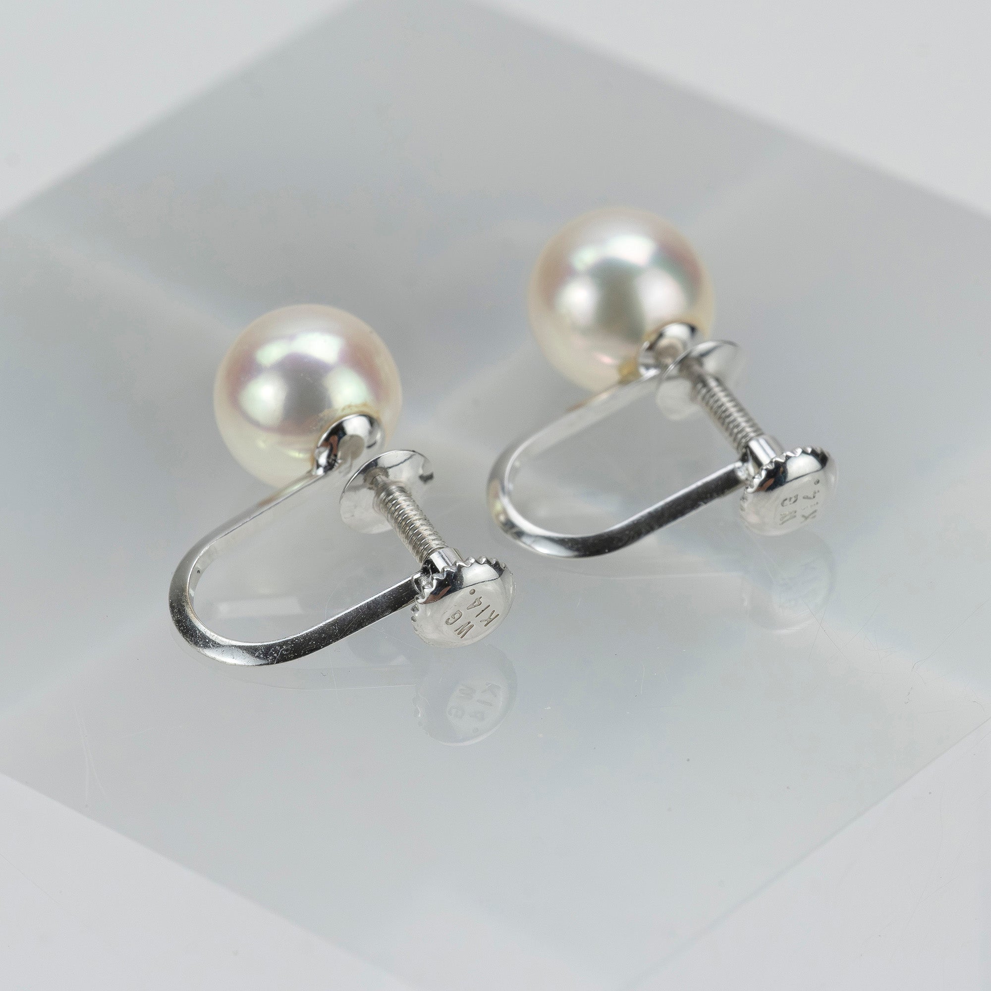 TASAKI 田崎真珠 パールイヤリング K14WG ホワイトゴールド 5mm珠 ケース付き フォーマル アクセサリー 冠婚葬祭