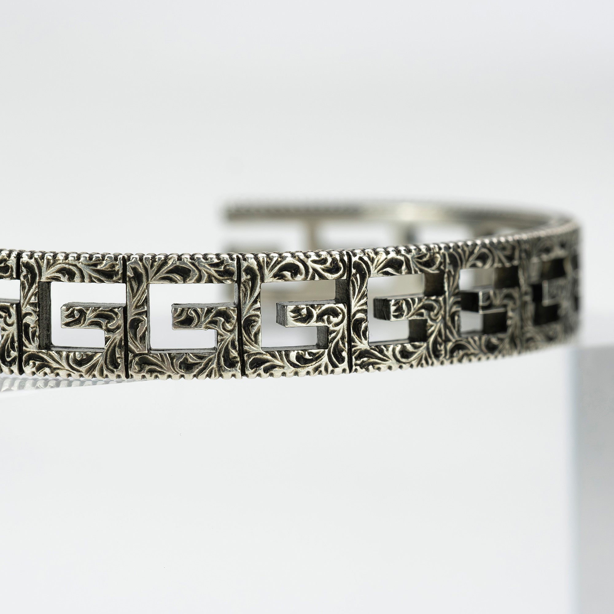 グッチ GUCCI バングル アラベスク Gモチーフ #19 シルバー925 約36.8g ブレスレット メンズアクセサリー 【箱・保存袋付】