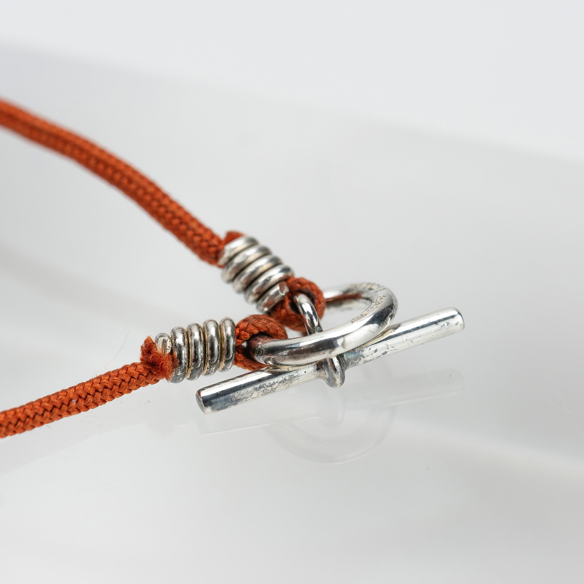 エルメス ネックレス イタリーク Hモチーフ シルバー925×テキスタイルコード ペンダント ユニセックス シルバーアクセサリー【箱付】