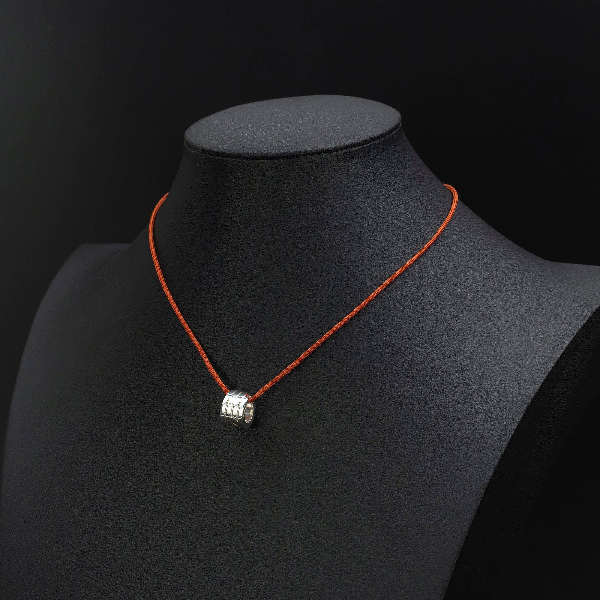 エルメス ネックレス イタリーク Hモチーフ シルバー925×テキスタイルコード ペンダント ユニセックス シルバーアクセサリー【箱付】