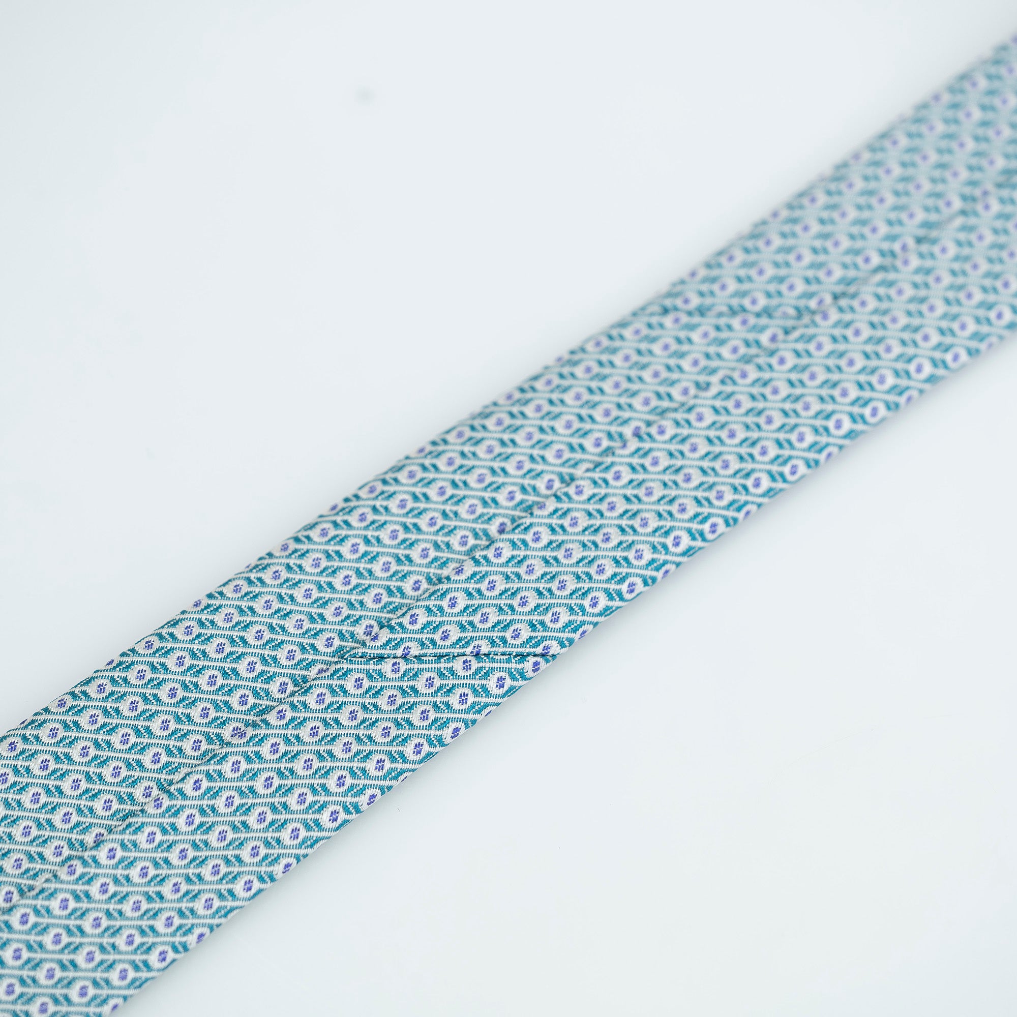 エルメス HERMES メンズアクセサリー シルクアイテム ネクタイ ペイズリー風ミニパターン グリーン系 【箱付】