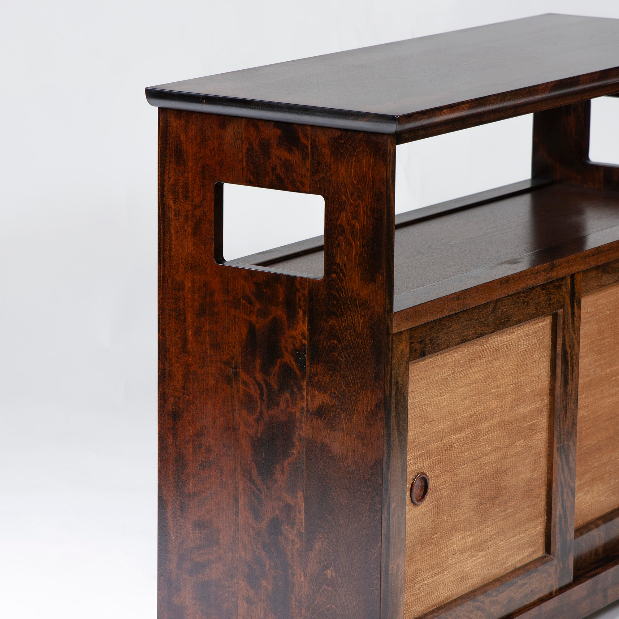 Sideboard, Kyushu folk furniture, tea cabinet, Mizume cherry wood, solid wood, storage furniture, living room storage, Japanese modern, Japanese modern, old house, retro, old house, Japanese-style room