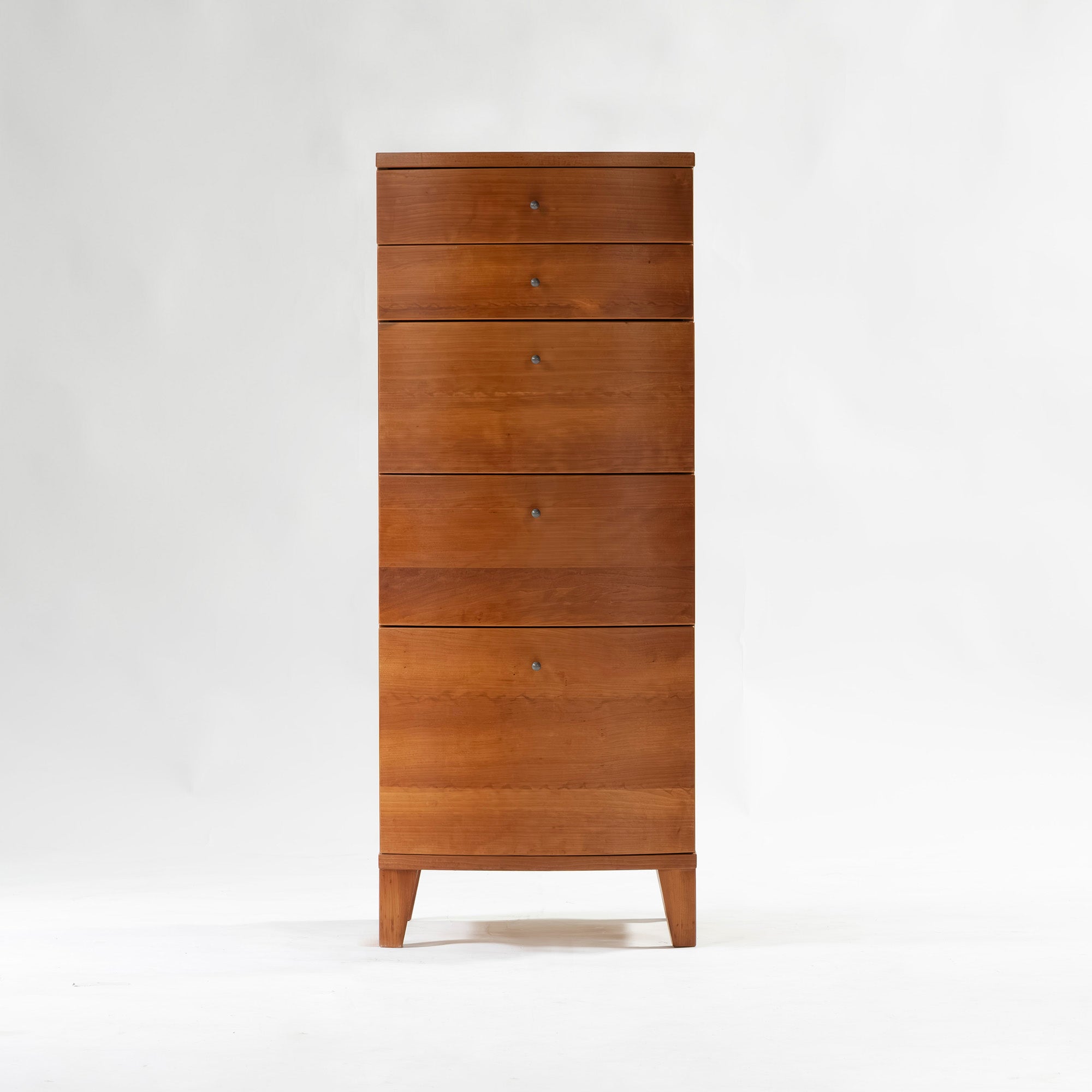 ACTUS WAVE Slim Chest, Cherry Wood, Made in Sweden, Living Room Storage, Scandinavian, Natural, Modern