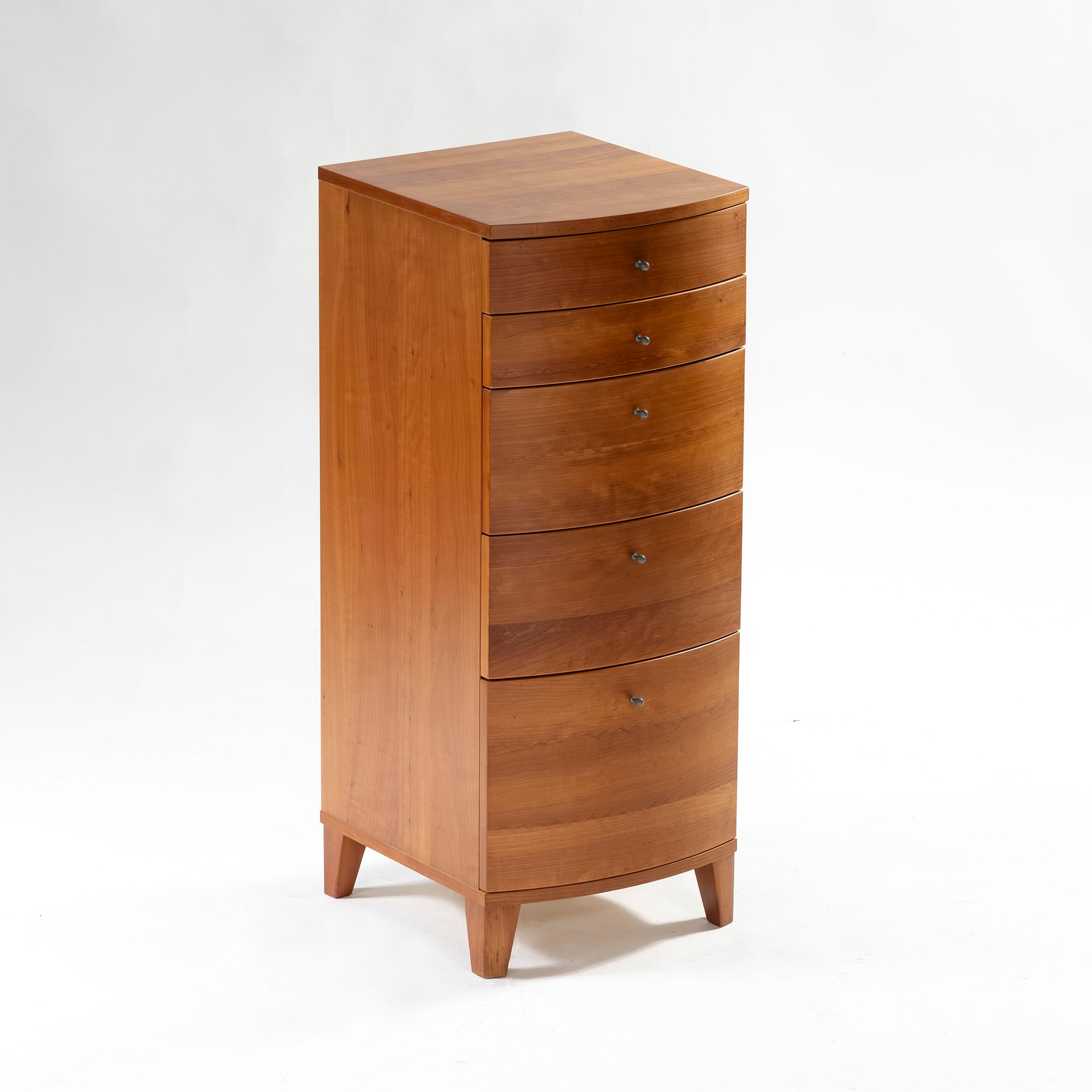 ACTUS WAVE Slim Chest, Cherry Wood, Made in Sweden, Living Room Storage, Scandinavian, Natural, Modern