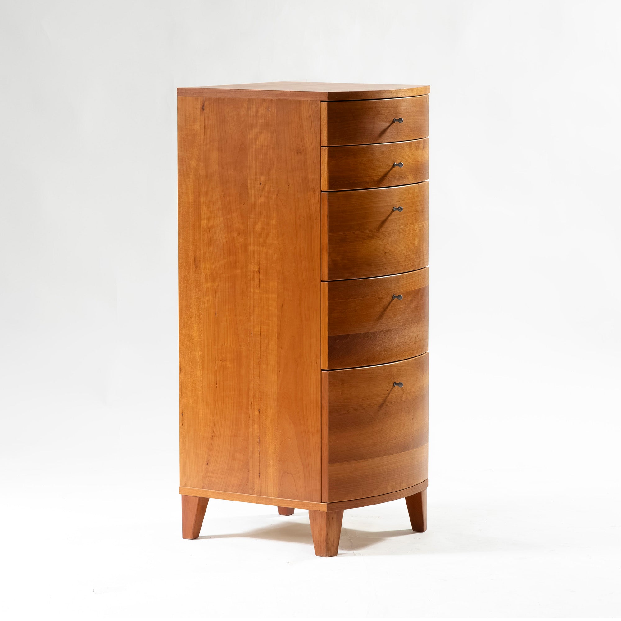 ACTUS WAVE Slim Chest, Cherry Wood, Made in Sweden, Living Room Storage, Scandinavian, Natural, Modern