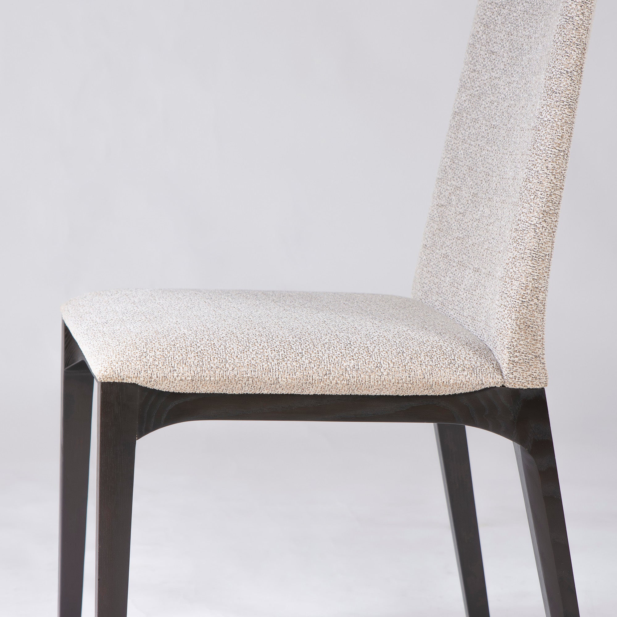 Cassina IXC. LINE armless dining chair (2) in ash and fabric, Italian modern luxury design