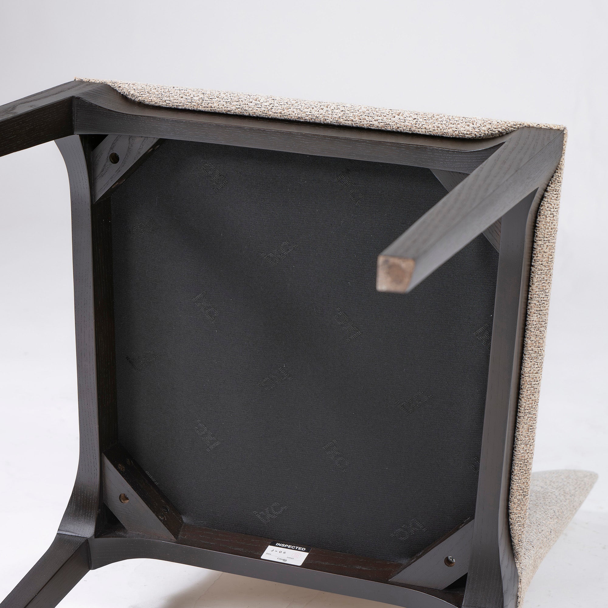 Cassina IXC. LINE armless dining chair (2) in ash and fabric, Italian modern luxury design