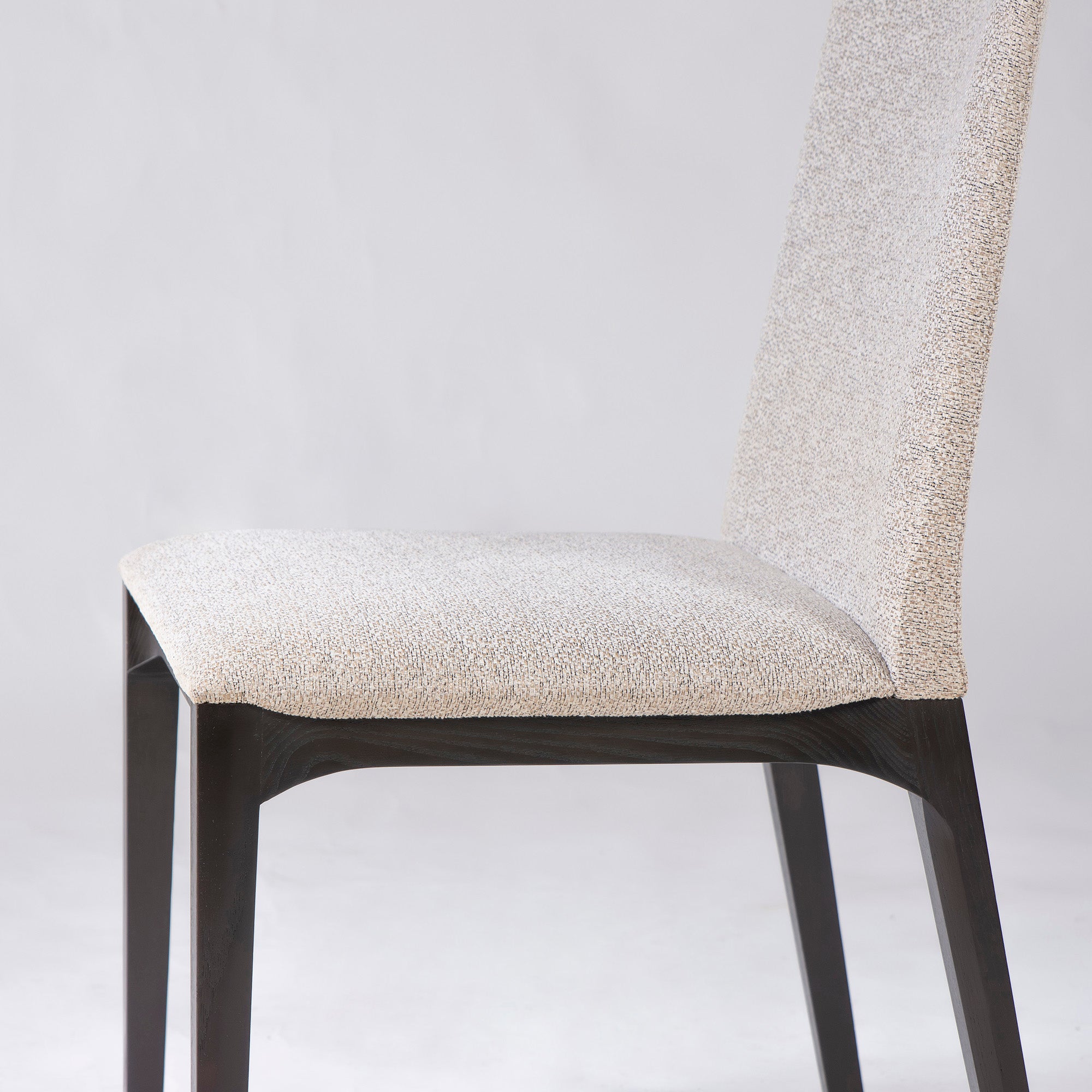 Cassina IXC. LINE armless dining chair (4) in ash wood and fabric, Italian modern luxury design