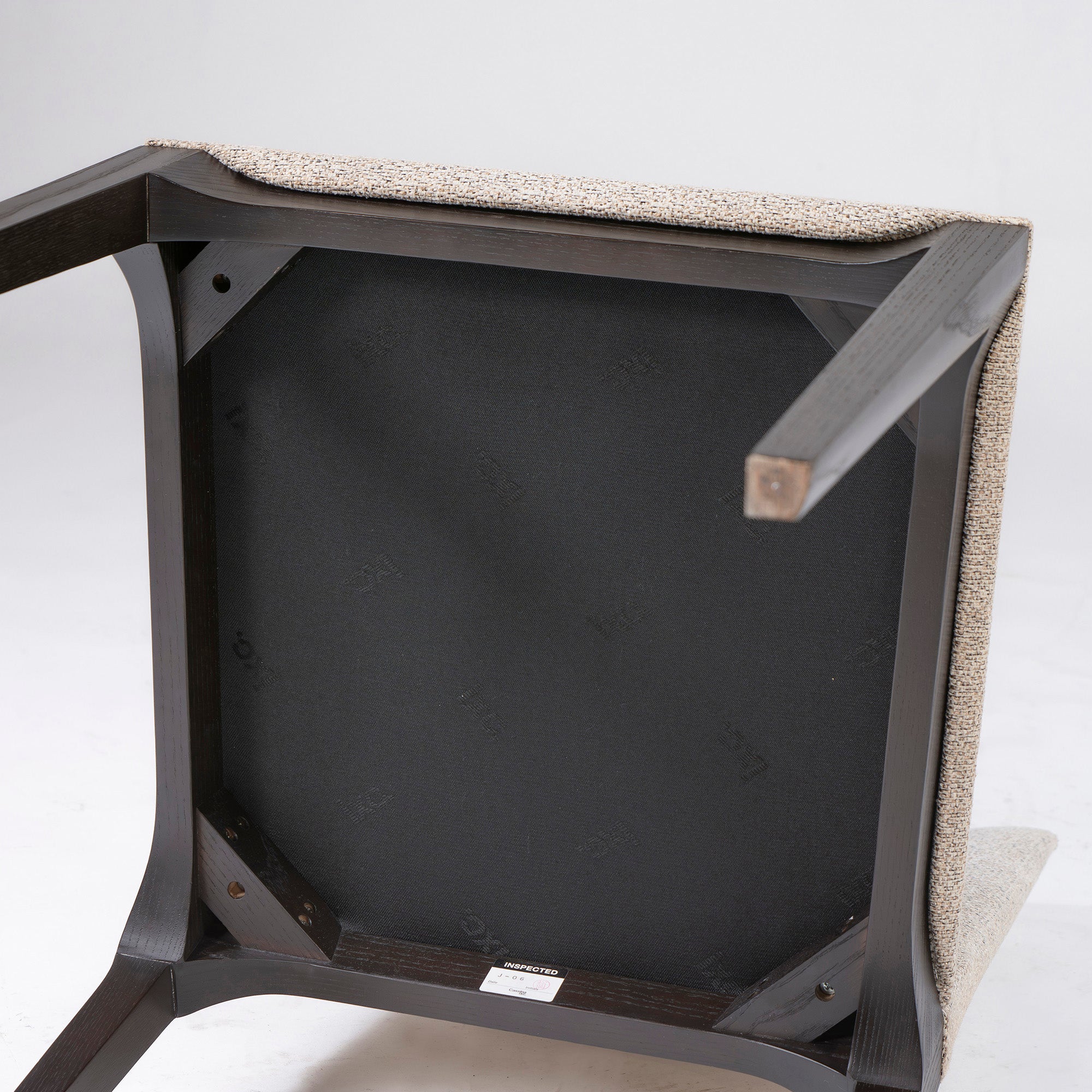 Cassina IXC. LINE armless dining chair (4) in ash wood and fabric, Italian modern luxury design