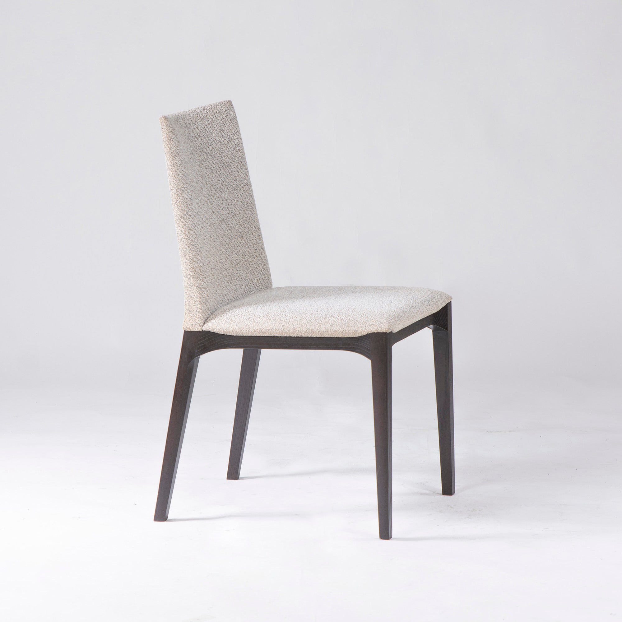Cassina IXC. LINE armless dining chair (4) in ash wood and fabric, Italian modern luxury design