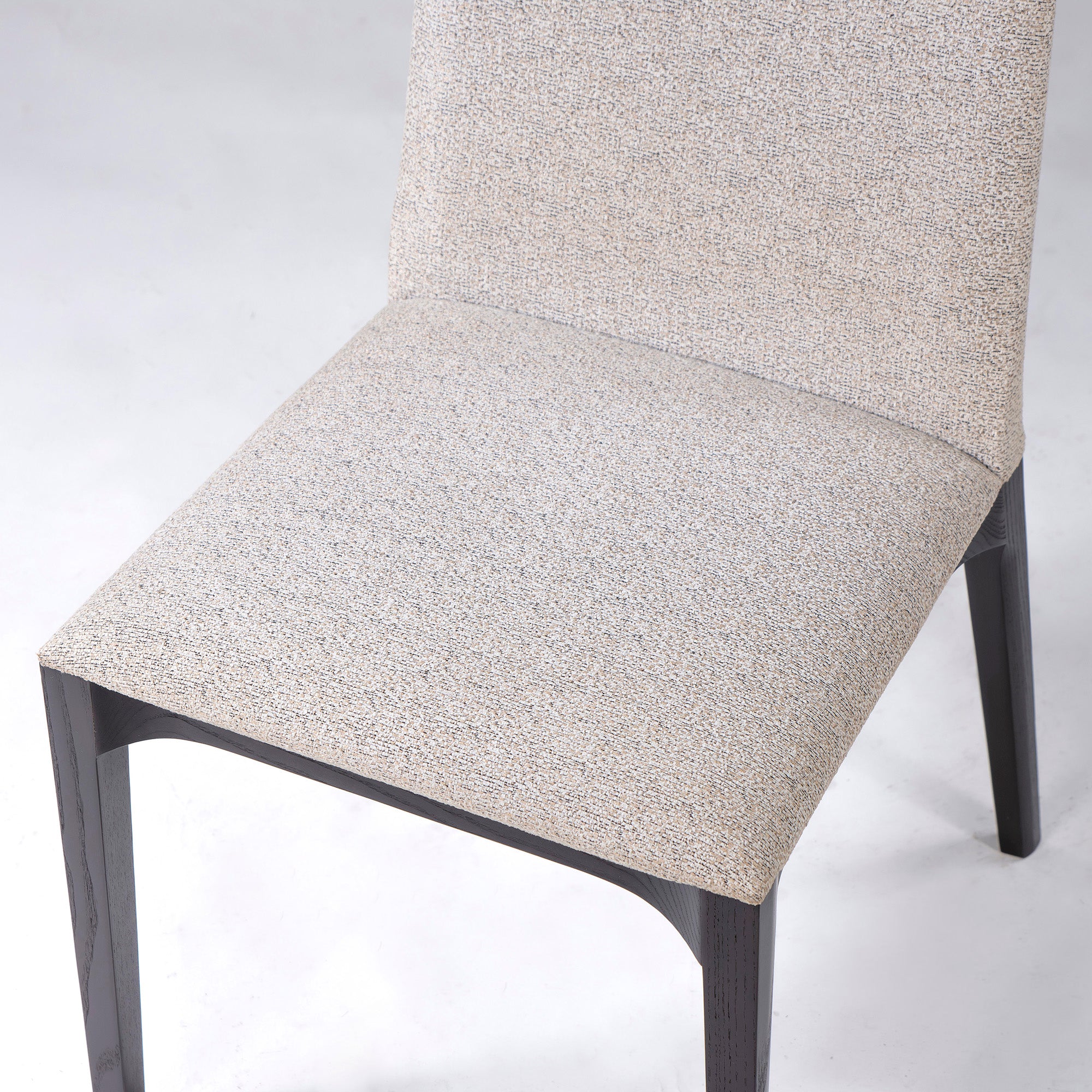 Cassina IXC. LINE armless dining chair (4) in ash wood and fabric, Italian modern luxury design