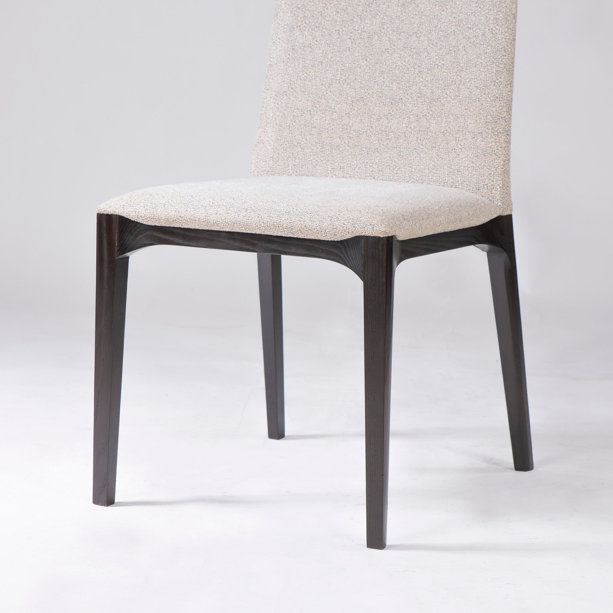 Cassina IXC. LINE armless dining chair (4) in ash wood and fabric, Italian modern luxury design