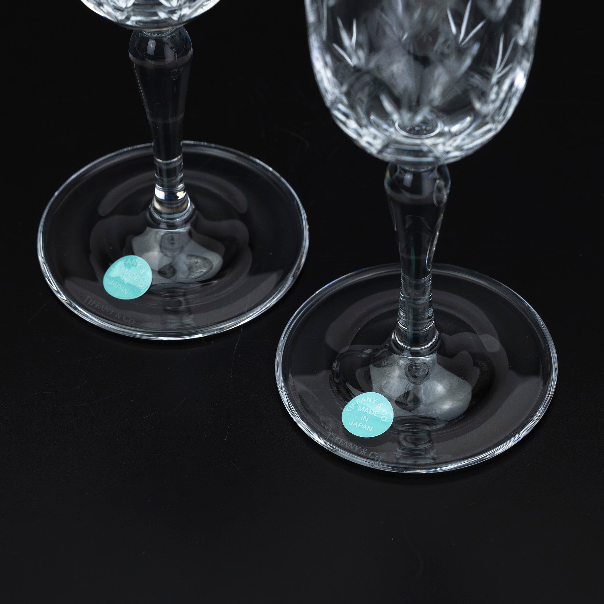 ティファニー TIFFANY & Co. フローレット クリスタルグラス ペア シャンパングラス 【美品・箱付】