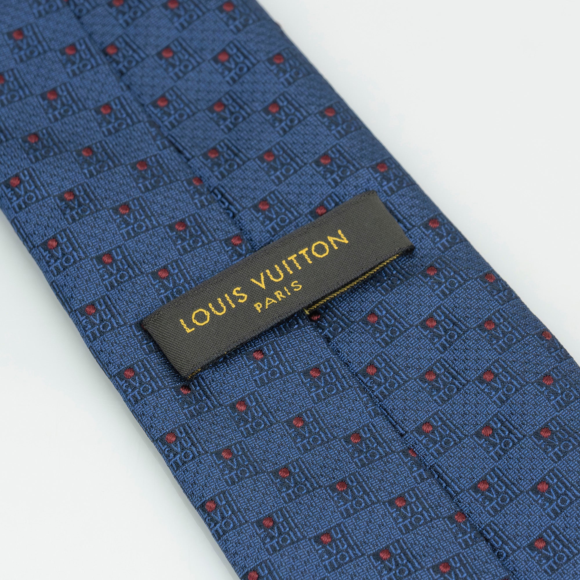 ルイヴィトン LOUIS VUITTON ネクタイ シルク100% ブルー系 ダミエ柄 ロゴ チェック メンズ ビジネス スーツ ブランドネクタイ 【箱付】