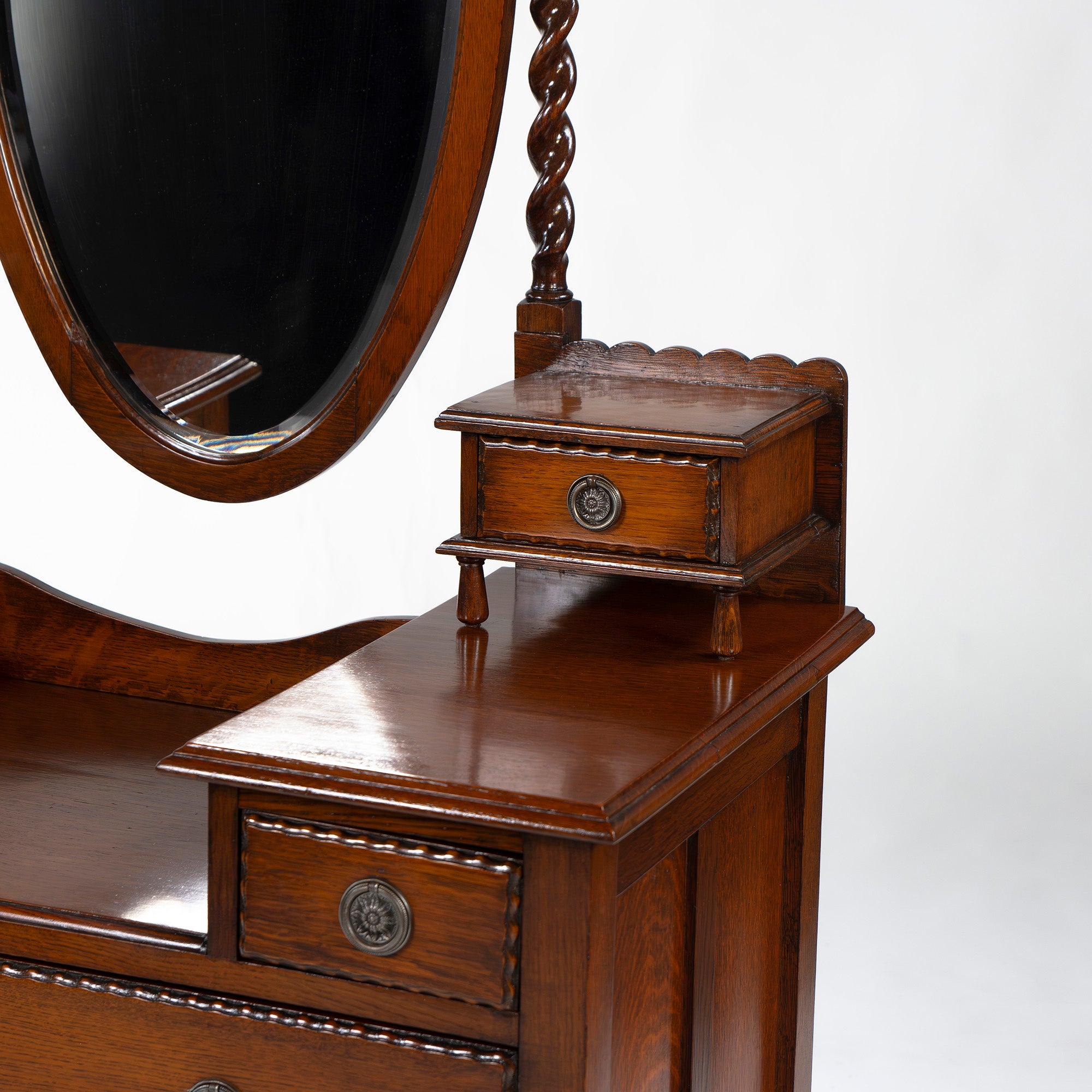 Lloyd's Antiques Mirrored Back Sideboard, Oak, British Antique Dresser Cabinet