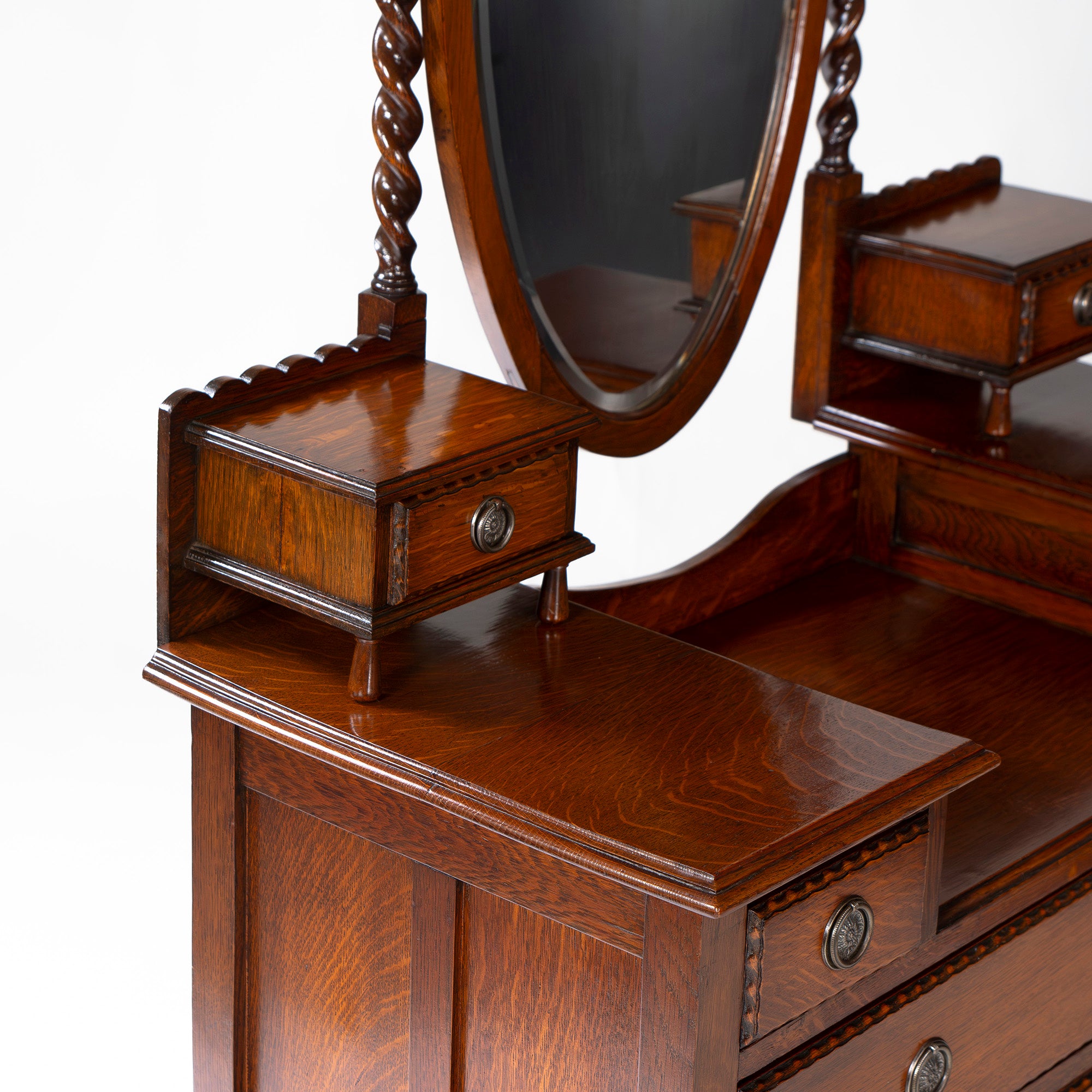 Lloyd's Antiques Mirrored Back Sideboard, Oak, British Antique Dresser Cabinet