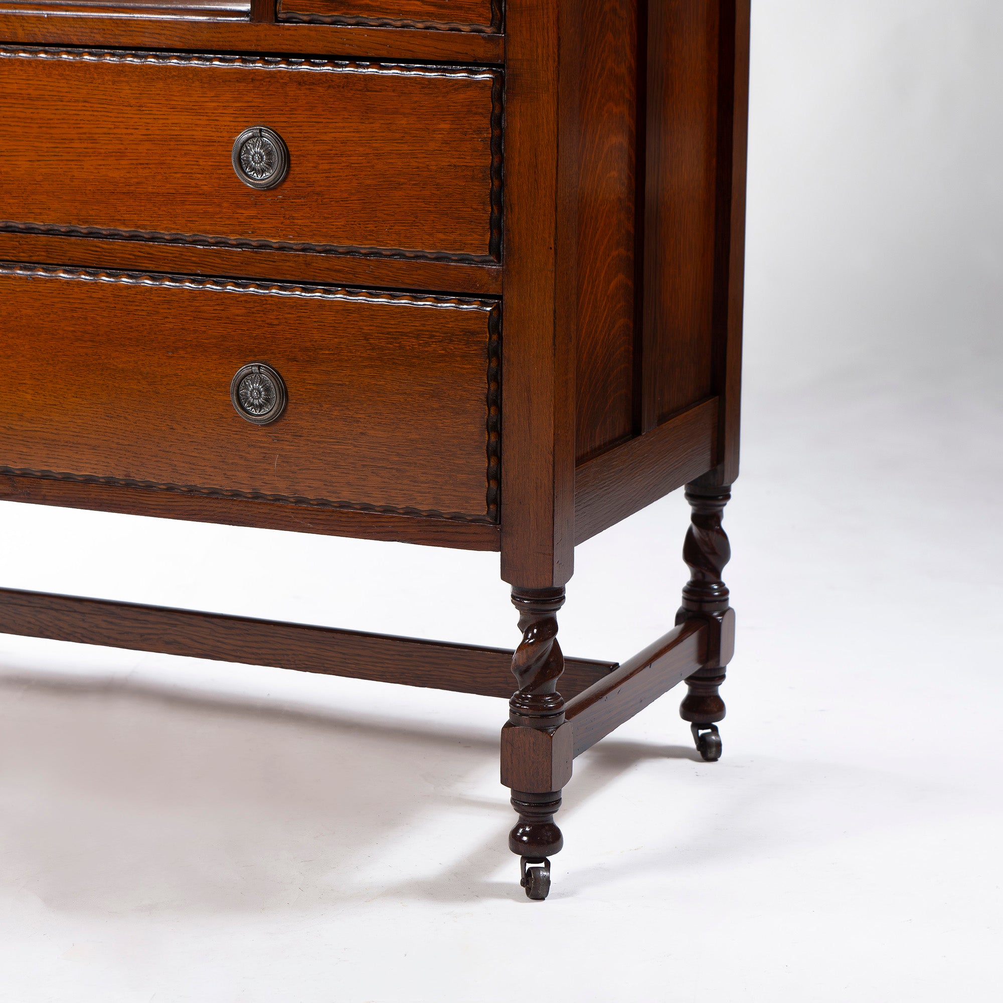 Lloyd's Antiques Mirrored Back Sideboard, Oak, British Antique Dresser Cabinet